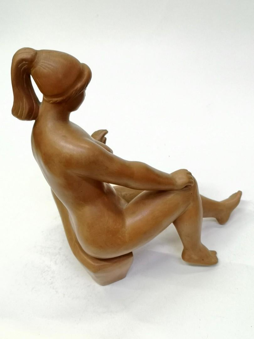 Ceramic Terracotta Nude Sculpture by Laszlo Marosan, 1960s For Sale