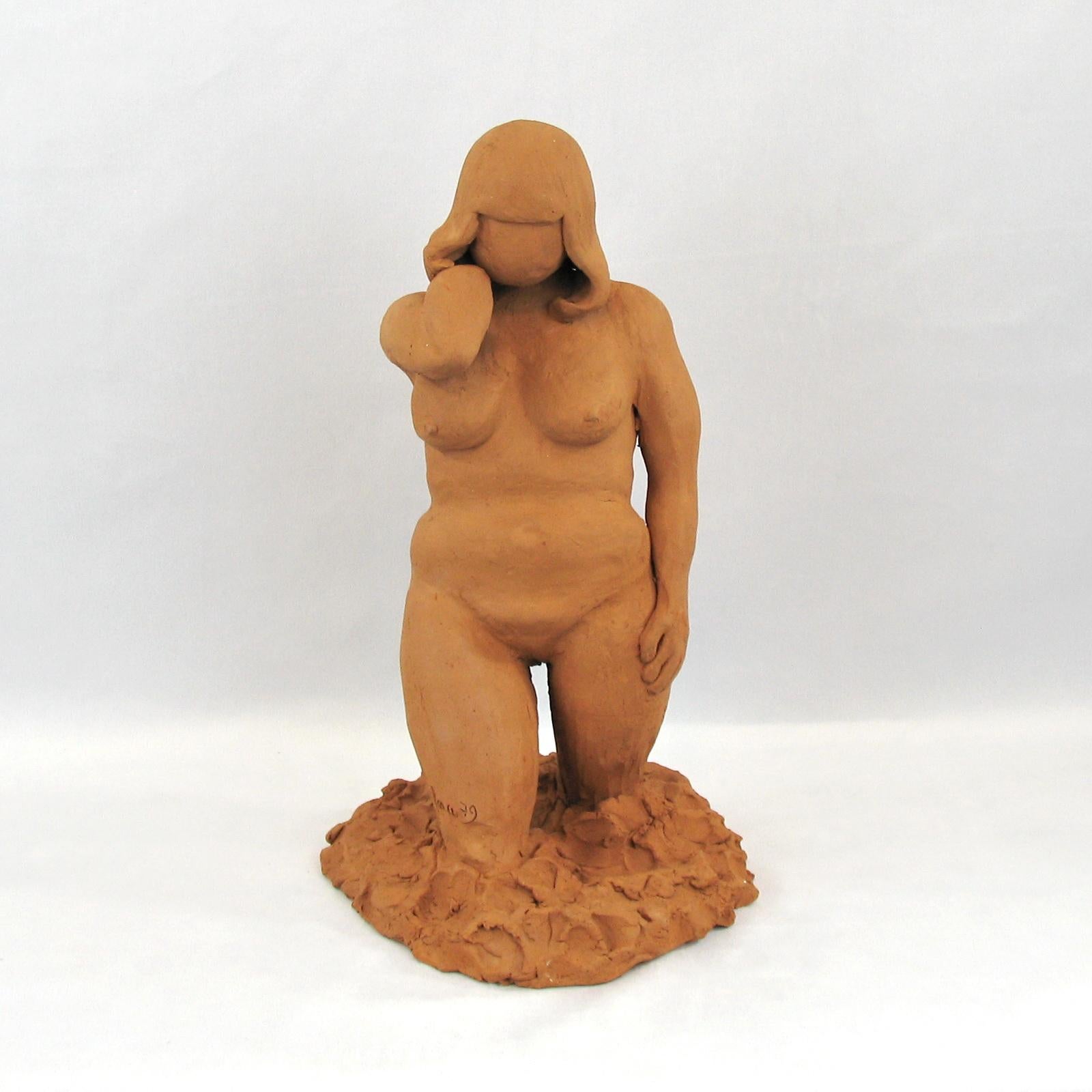 Terracotta Nude Sculptures, Set of 2, from the 1970s For Sale 6