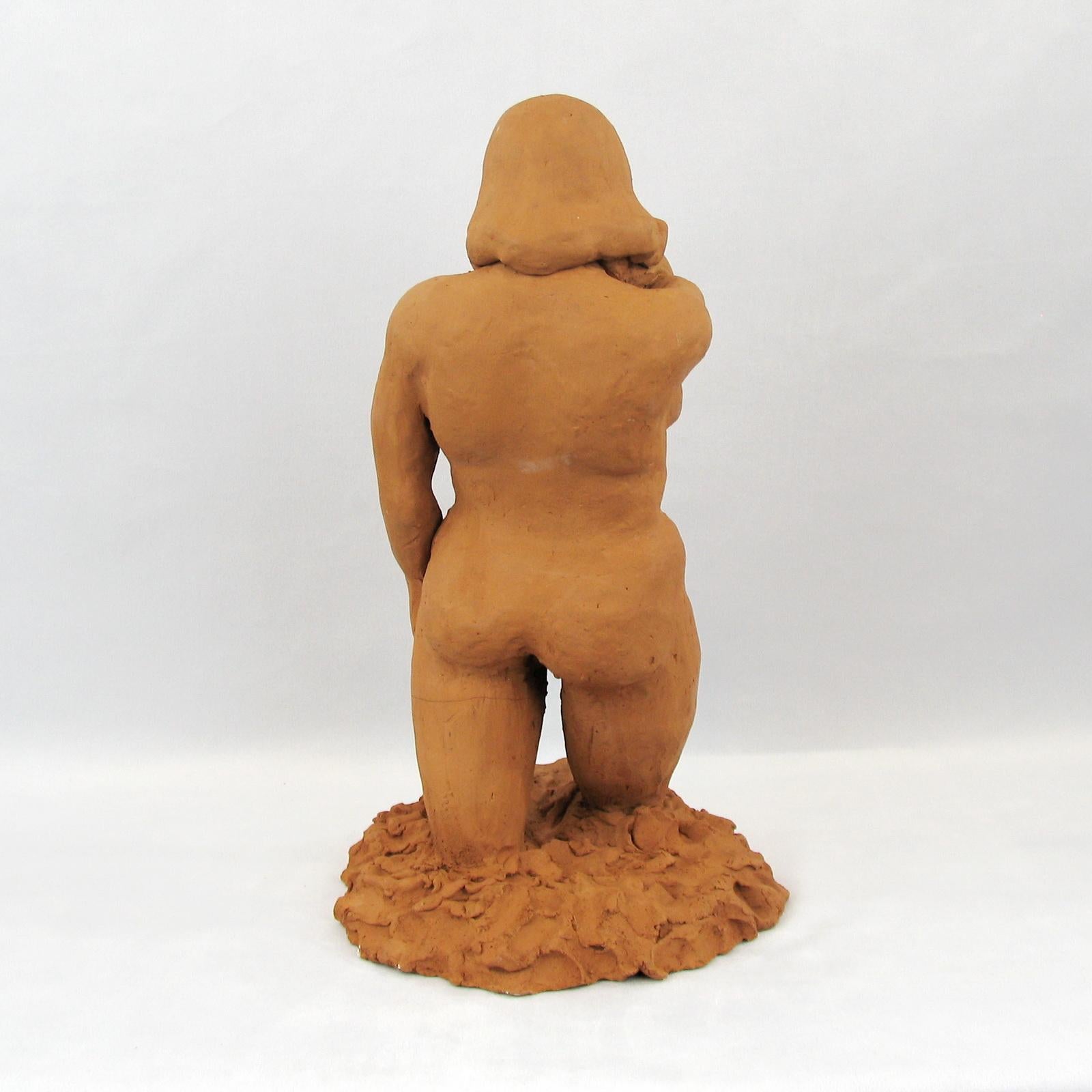 Terracotta Nude Sculptures, Set of 2, from the 1970s For Sale 9
