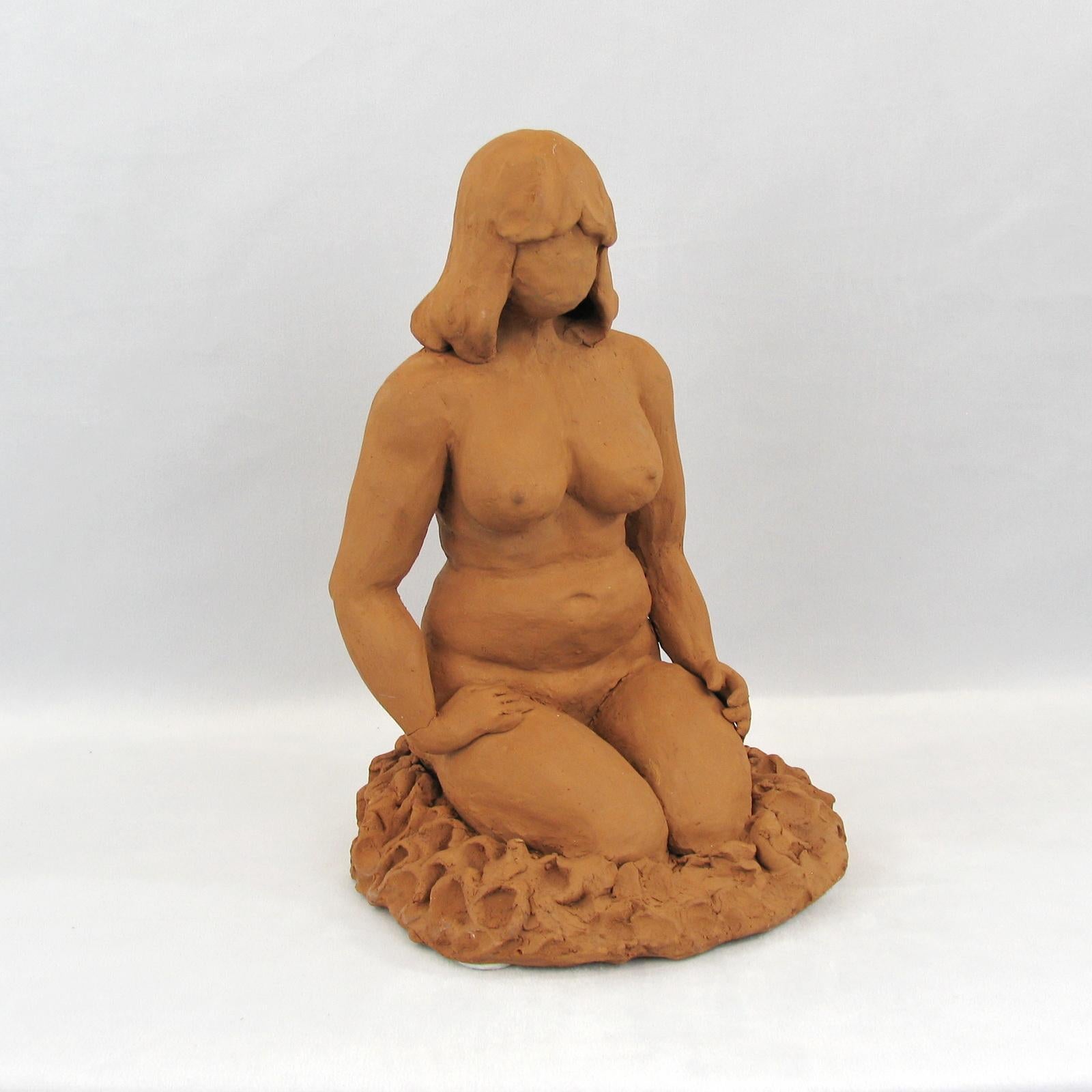 Late 20th Century Terracotta Nude Sculptures, Set of 2, from the 1970s For Sale