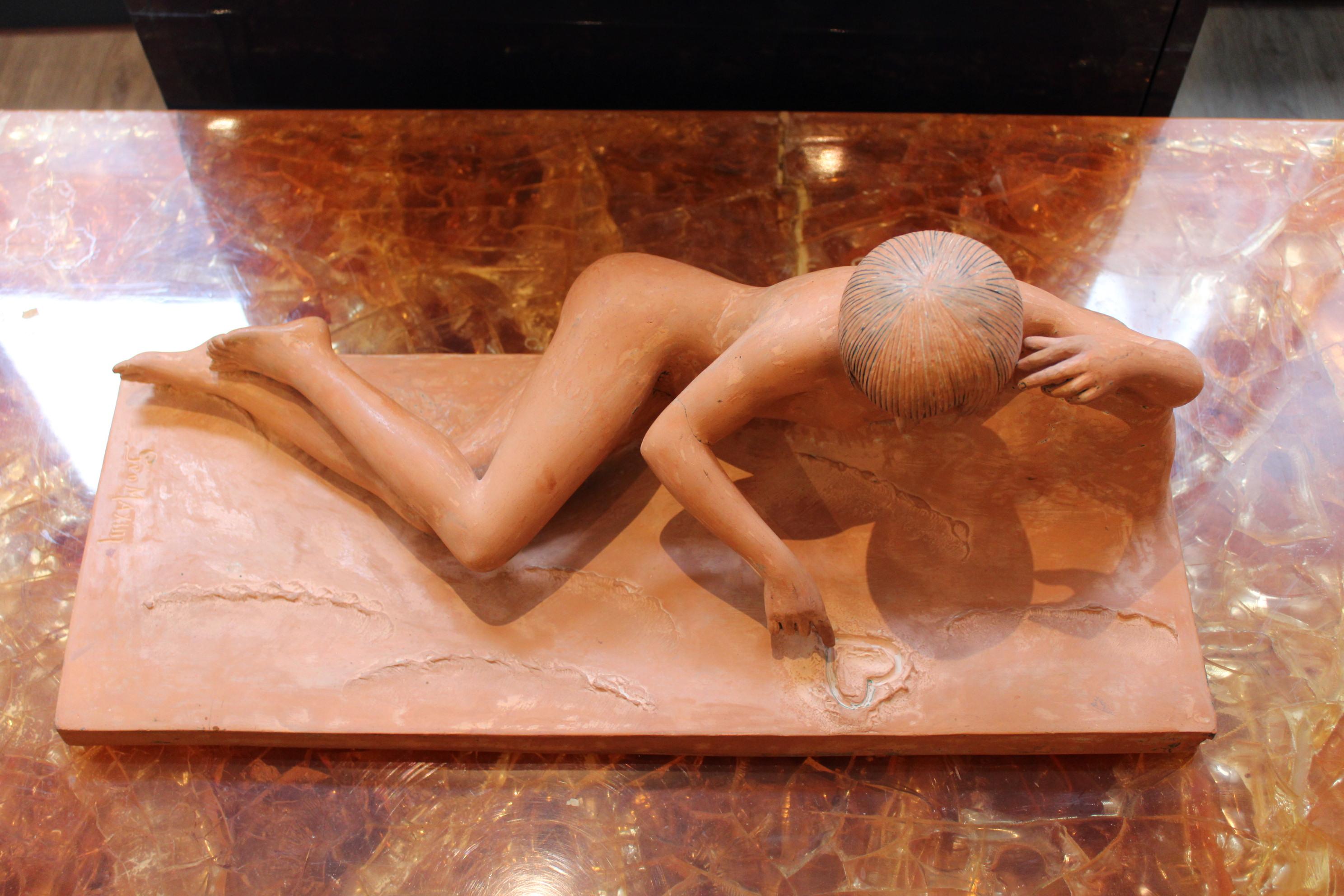 Terracotta Nude Woman Sculpture by George Maxim, France, 20th Century 8