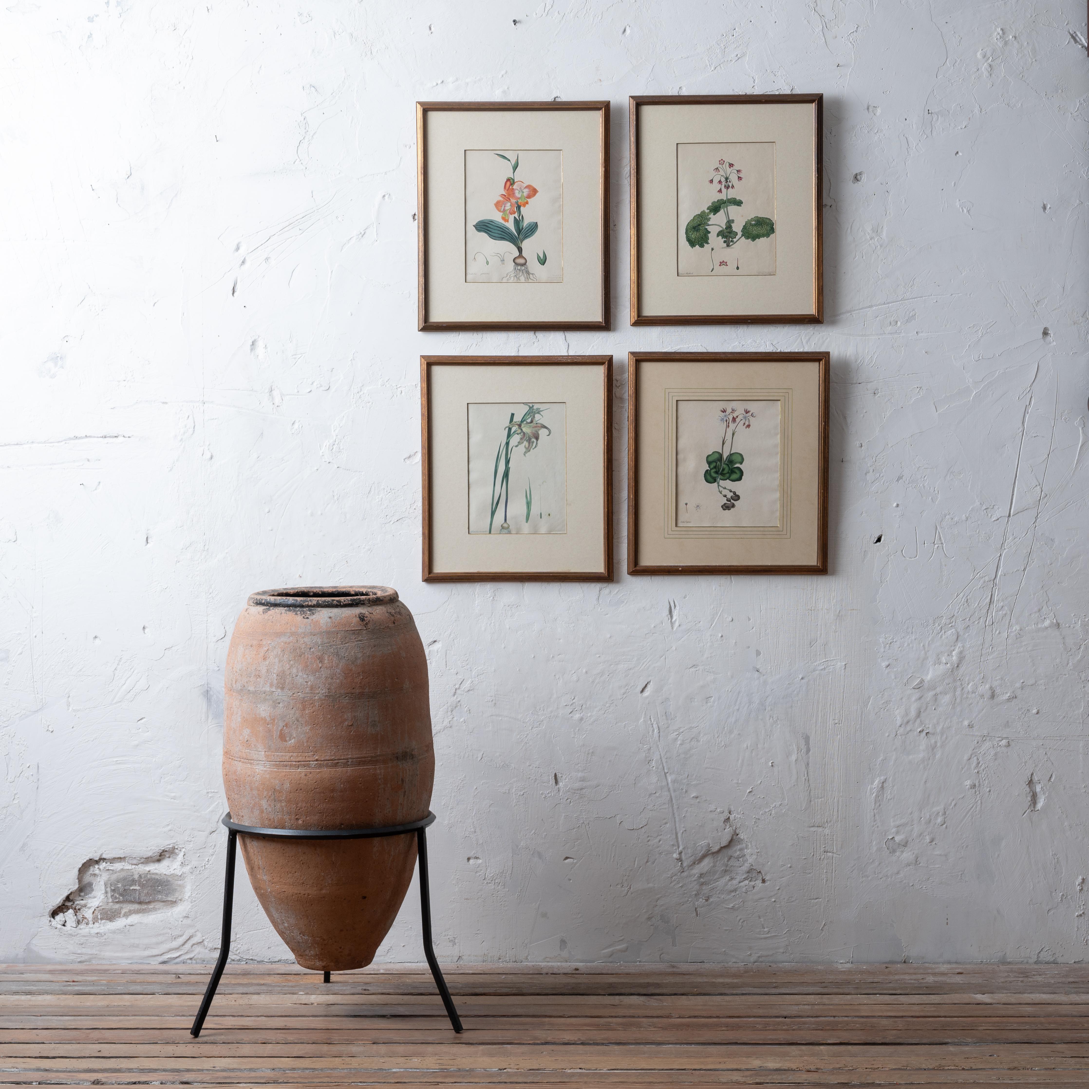 European Terracotta Olive Jar on Stand, 19th Century For Sale