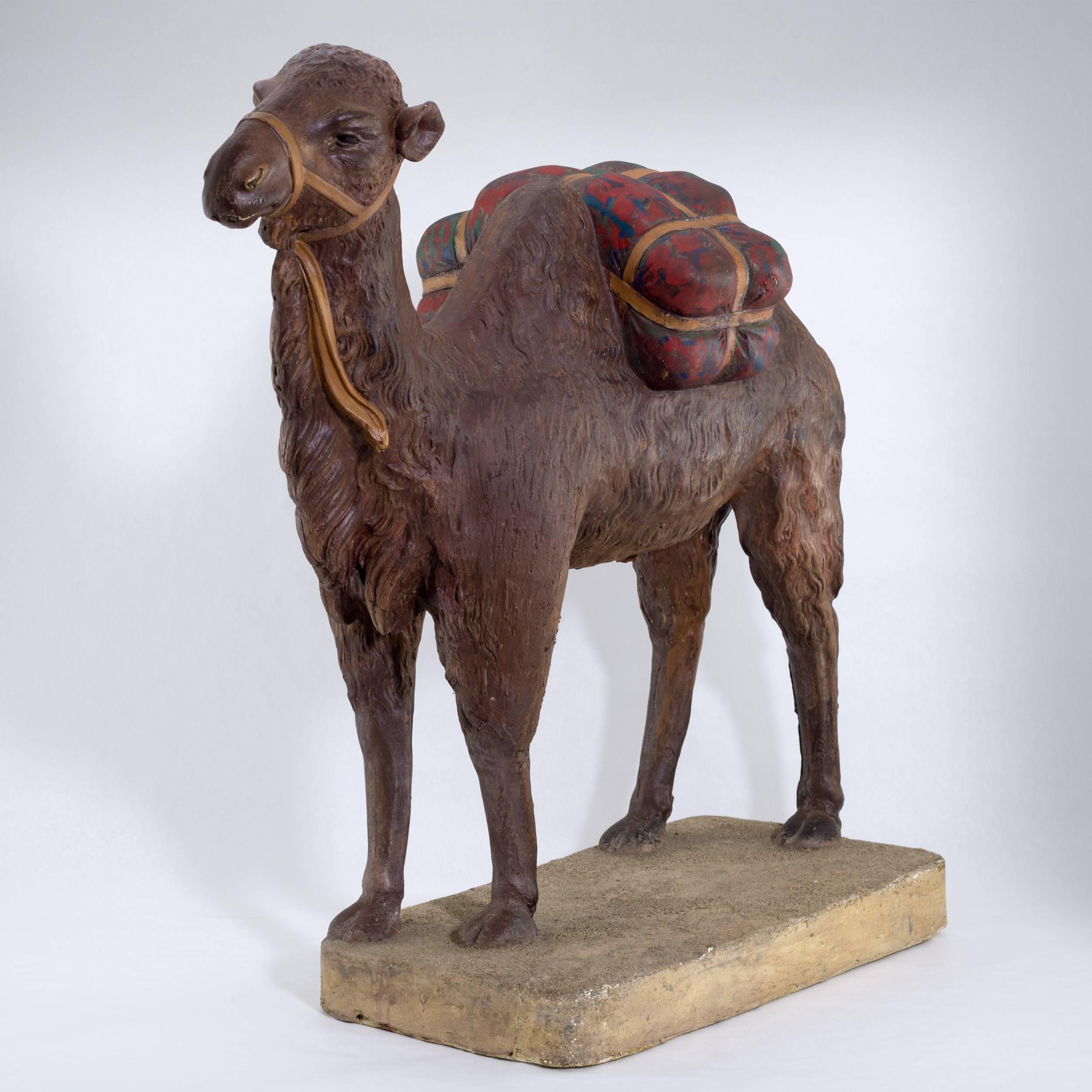 American Terracotta Painted Camel, Midcentury
