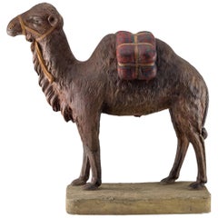 Terracotta Painted Camel, Midcentury