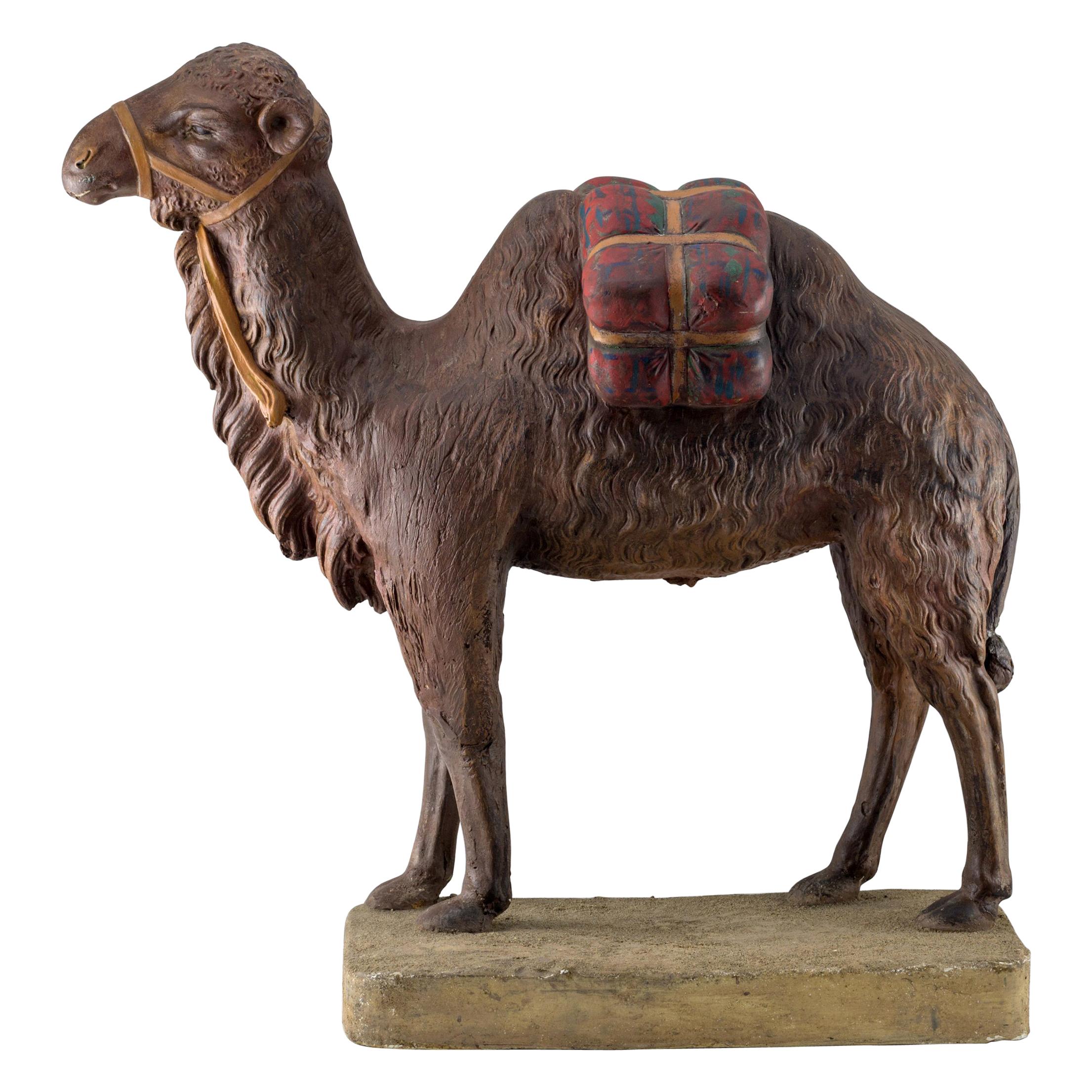 Terracotta Painted Camel, Midcentury