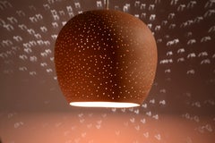Terracotta Pendant 10" Ceramic Shade with Dot Pattern