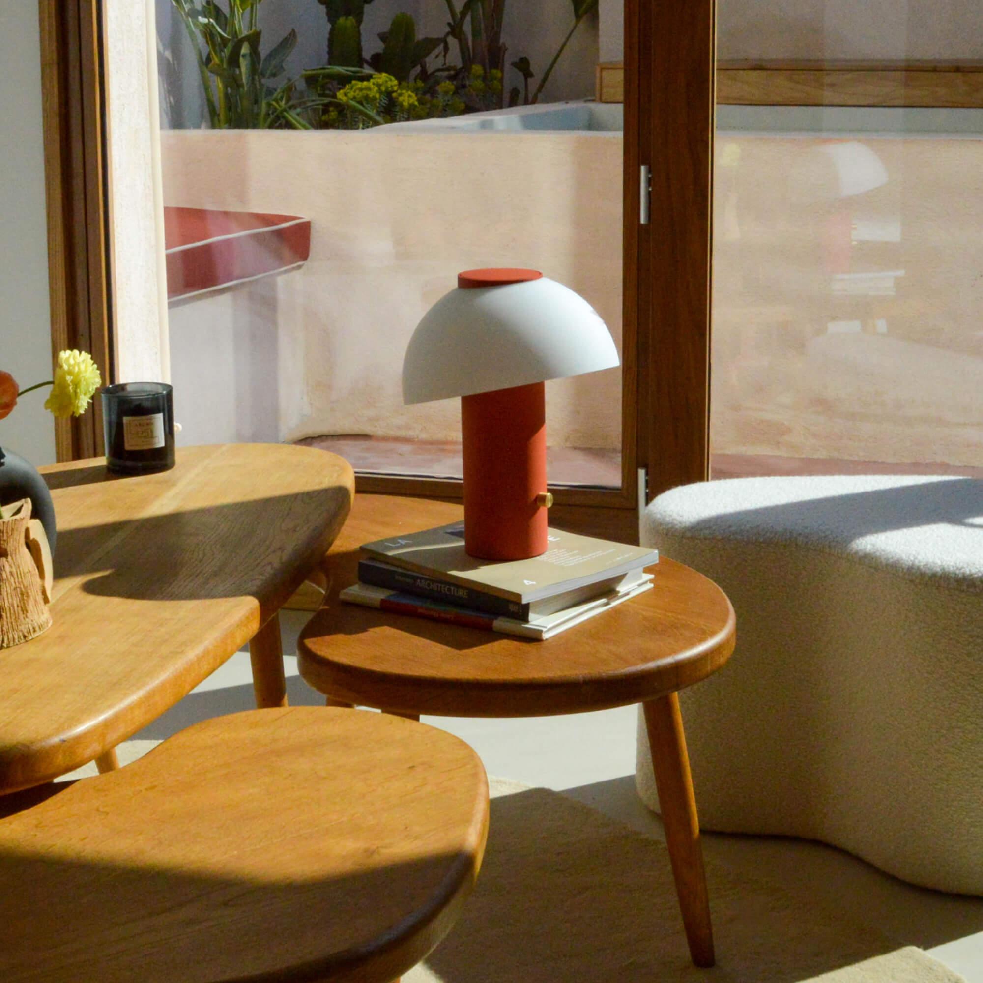 French Terracotta Piccolo Lamp by JAUNE STUDIO For Sale