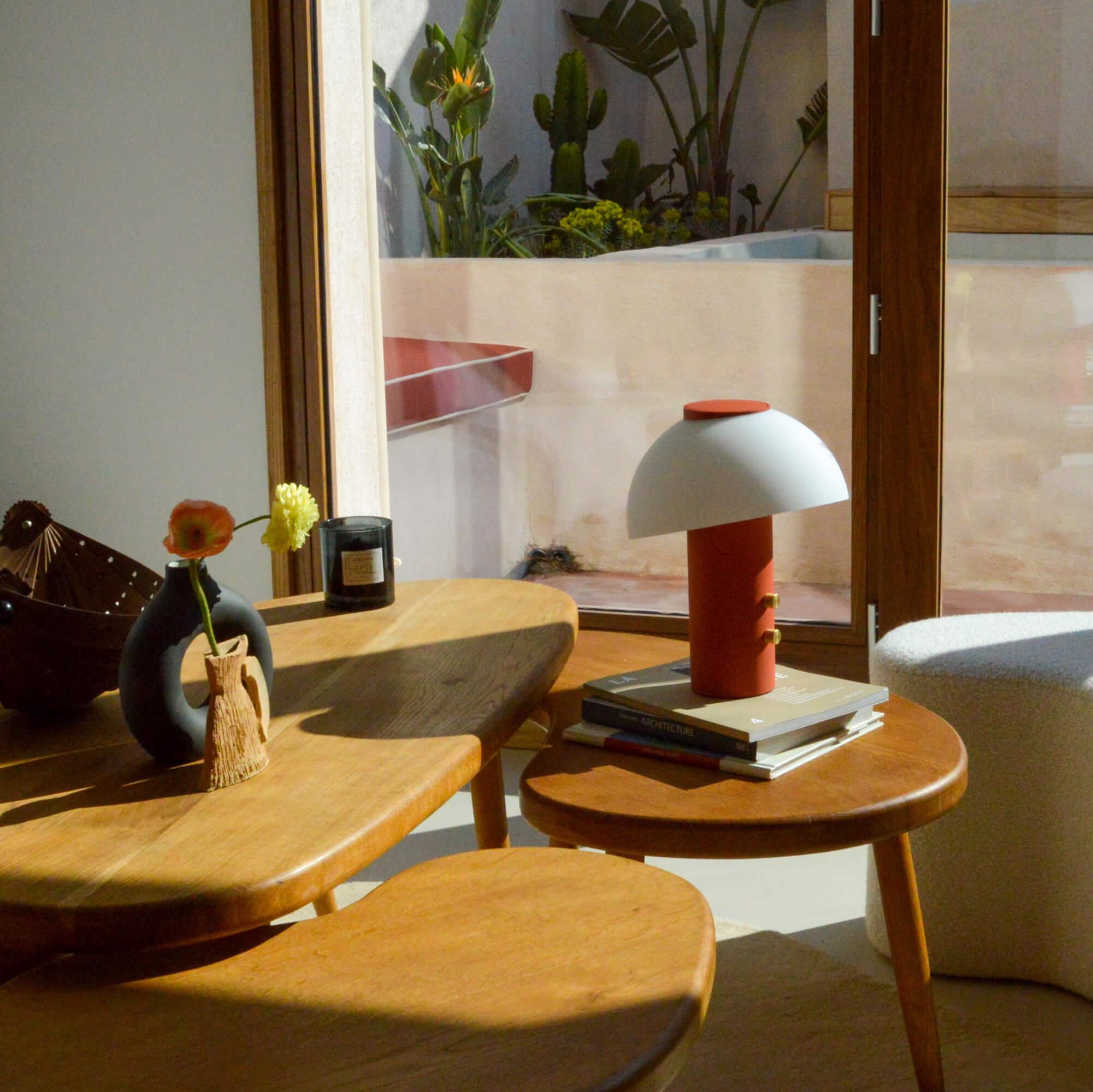 Post-Modern Terracotta Piccolo Speaker Lamp by JAUNE STUDIO For Sale