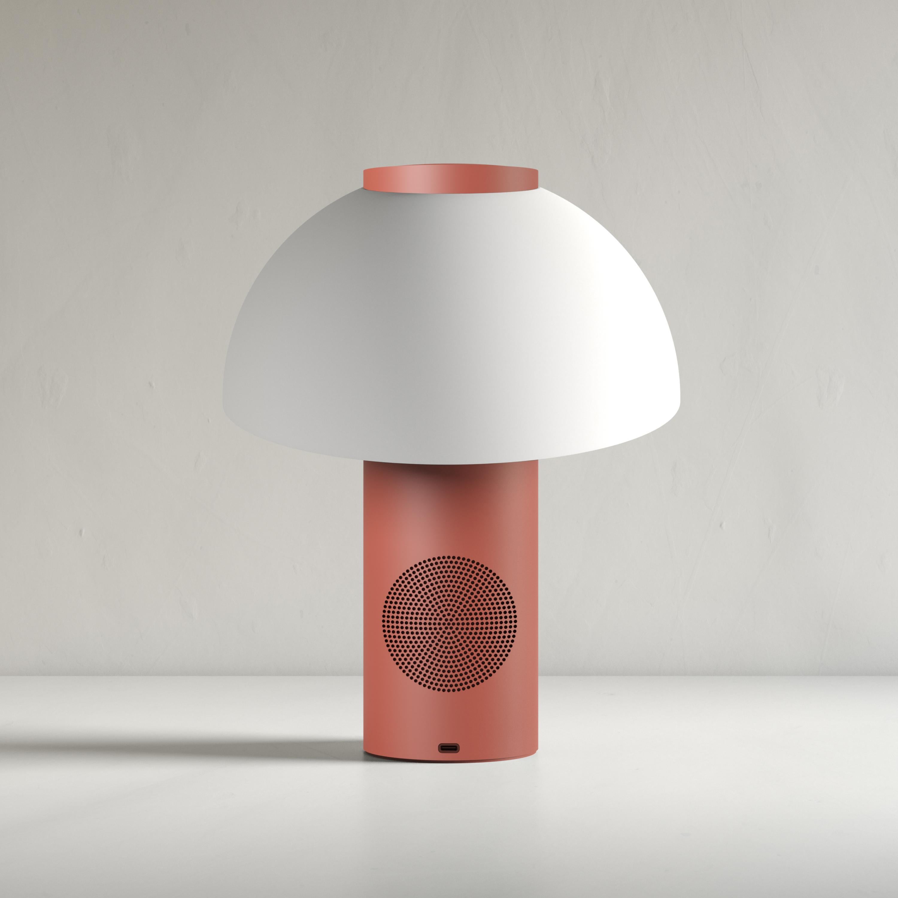 French Terracotta Piccolo Speaker Lamp by JAUNE STUDIO For Sale