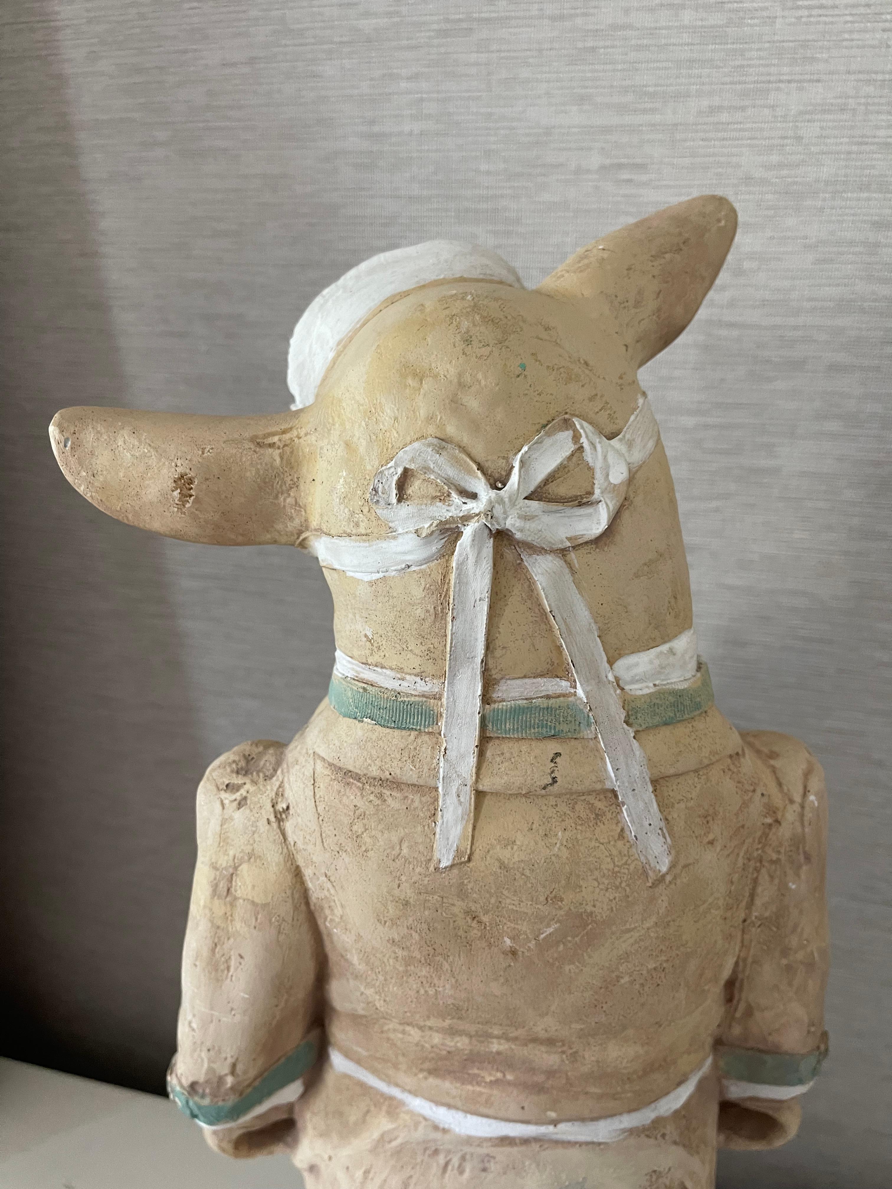 Terre cuite Sculpture de cochon en terre cuite Enseigne de boucherie Présentoir en vente