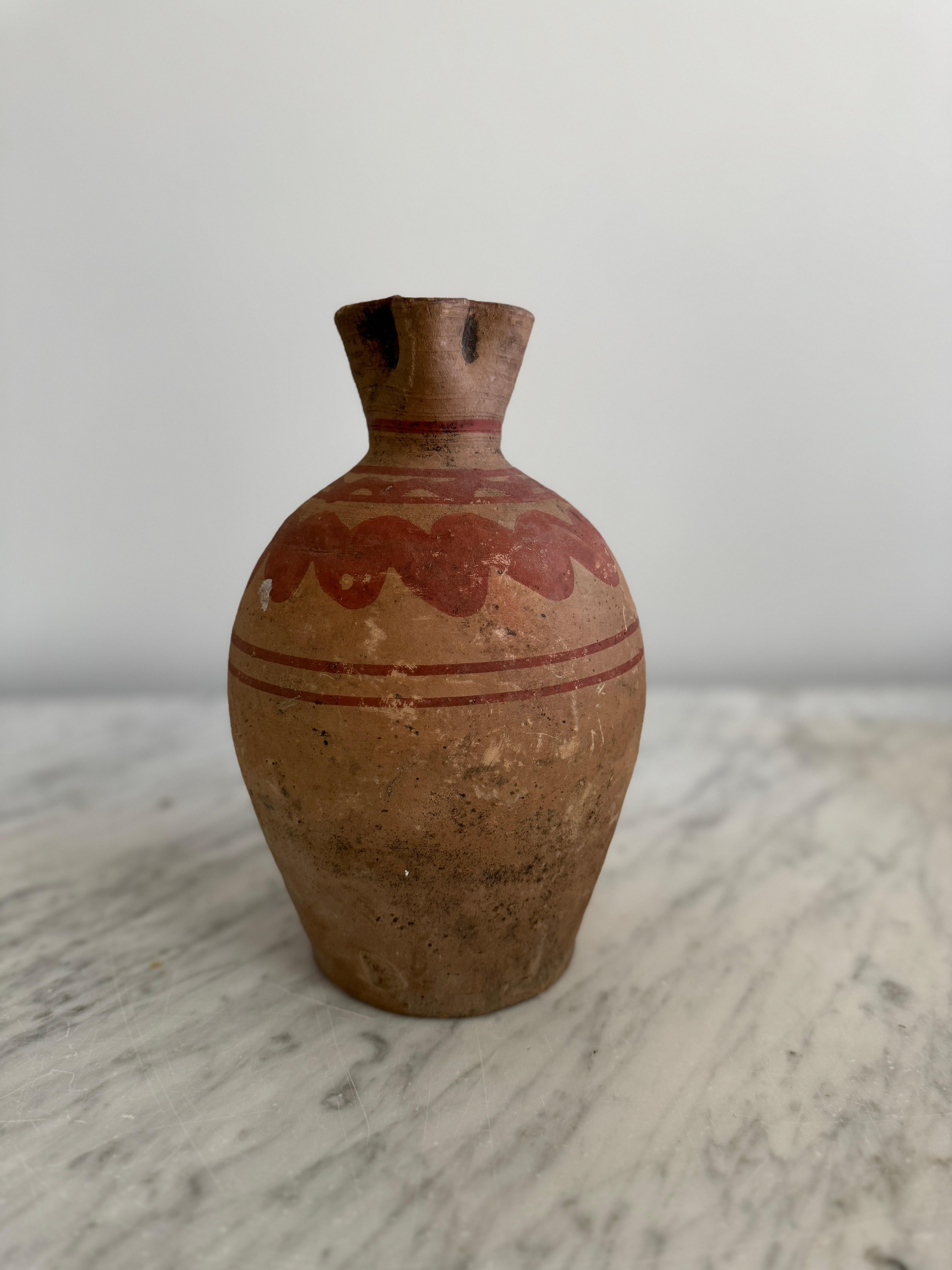 Italiano Terracotta pignata pot with half glaze in vendita