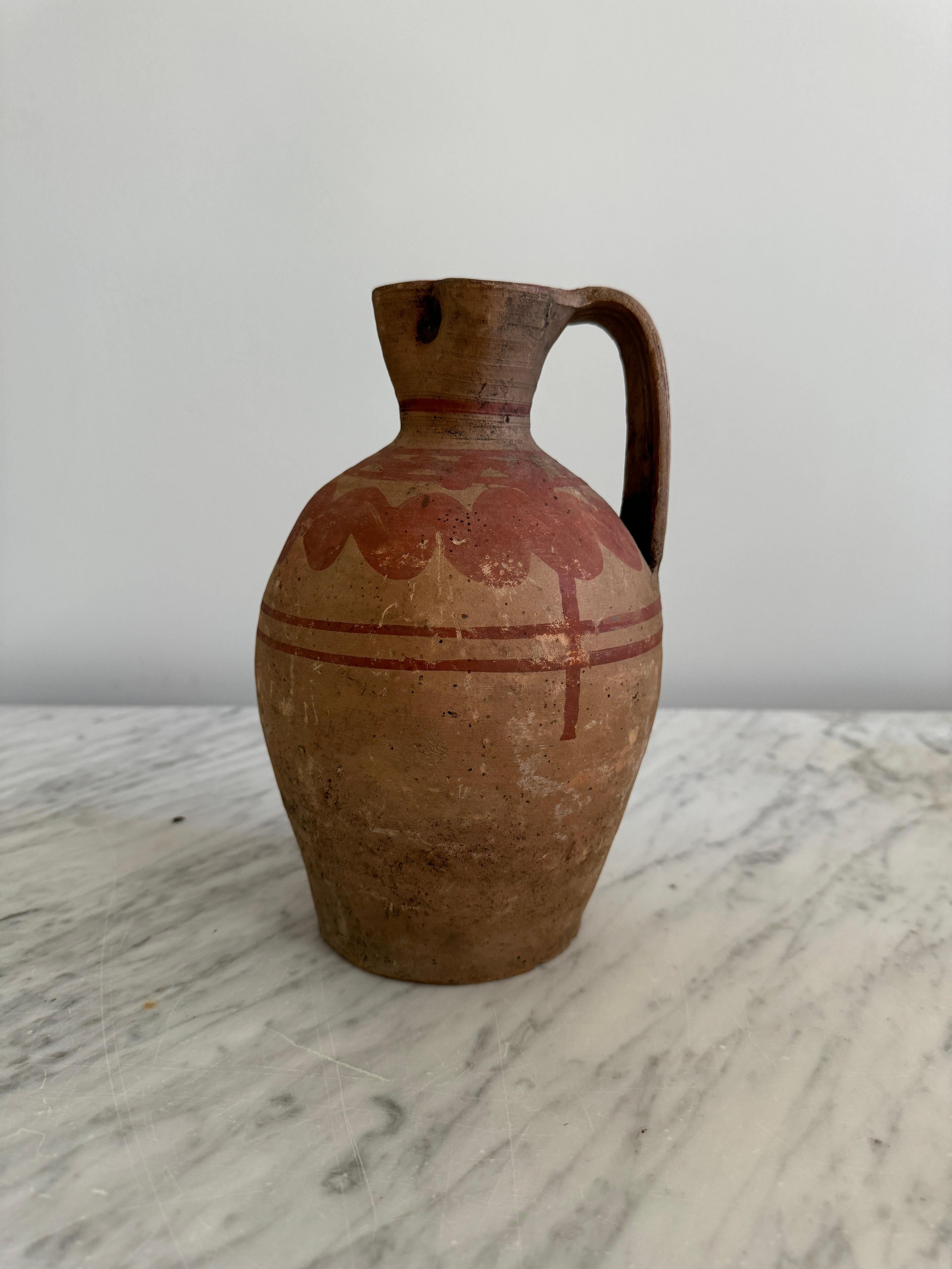Terracotta pignata pot with half glaze in vendita 2