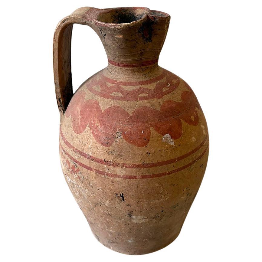 Terracotta pignata pot with half glaze in vendita