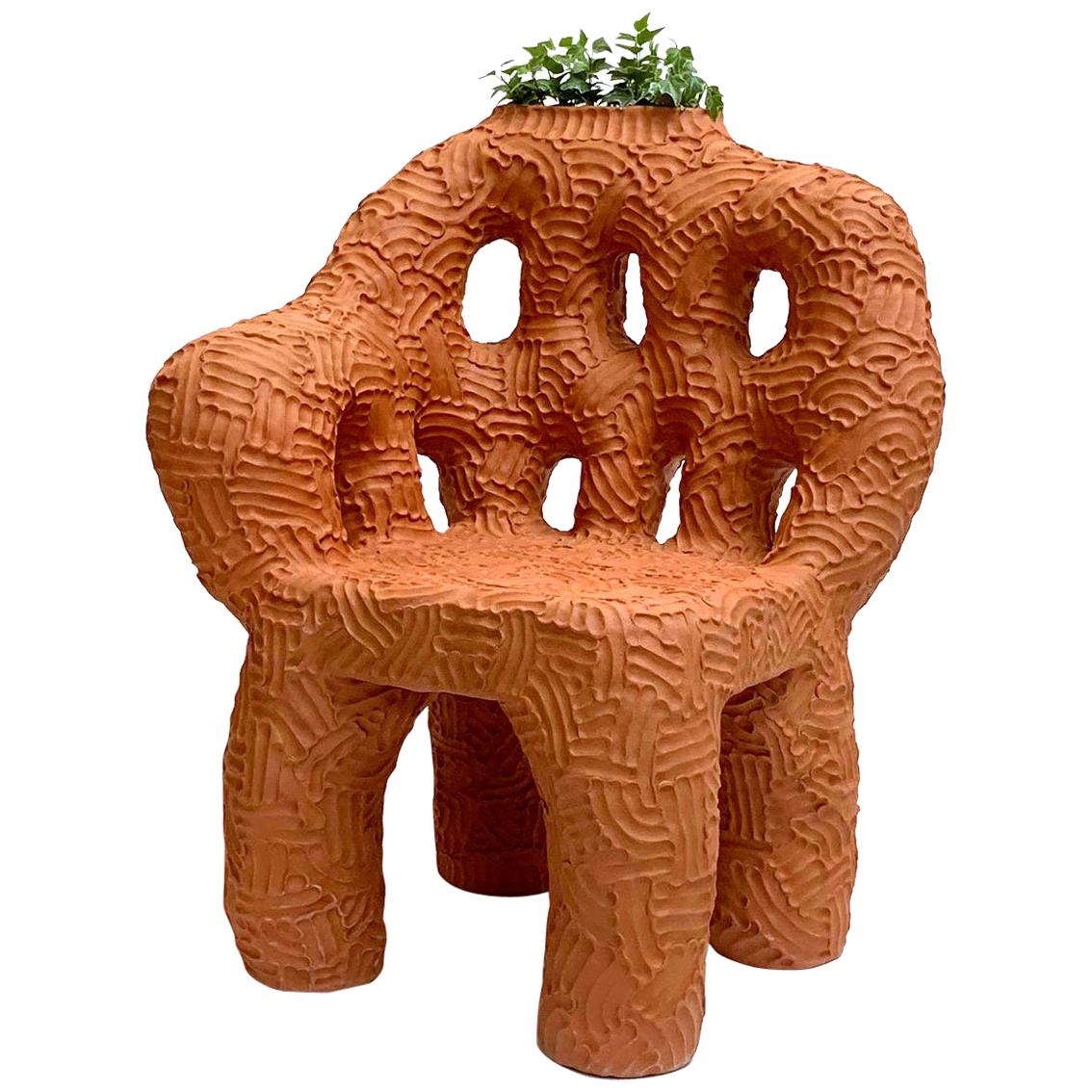 Chris Wolston Terracotta Plant Chair "Tatacoa"  For Sale