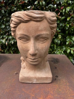 Terracotta Planter Jardiniere of a Woman's Head