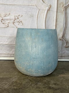 Terracotta Planter with Soft Blue-Gray Weathered Patina