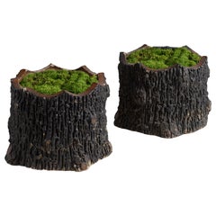 Terracotta Tree Stump Planters