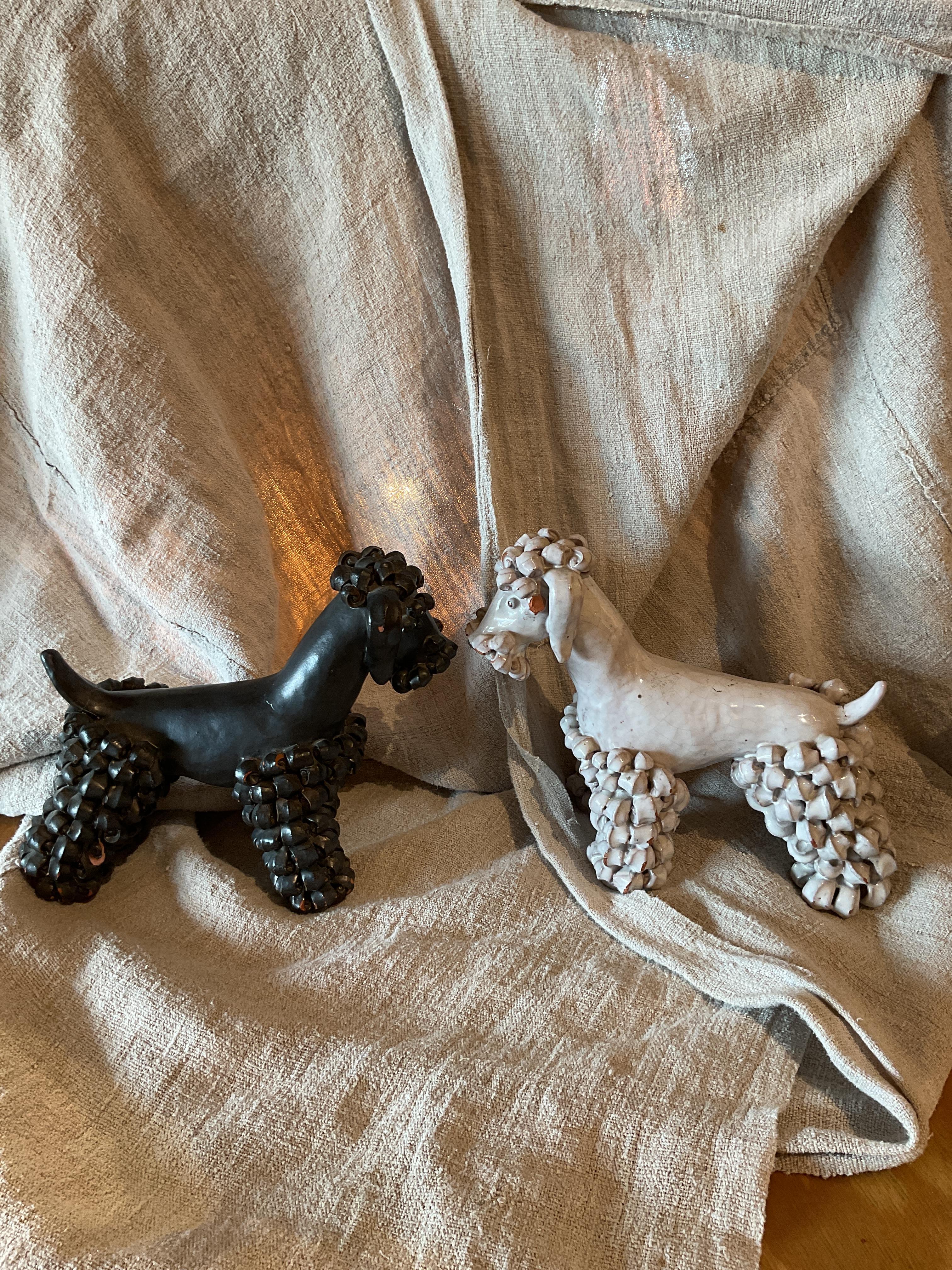 Italian Terracotta Poodle Pair