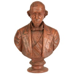 Terracotta Portrait Bust of Benjamin Disraeli Dated 1880