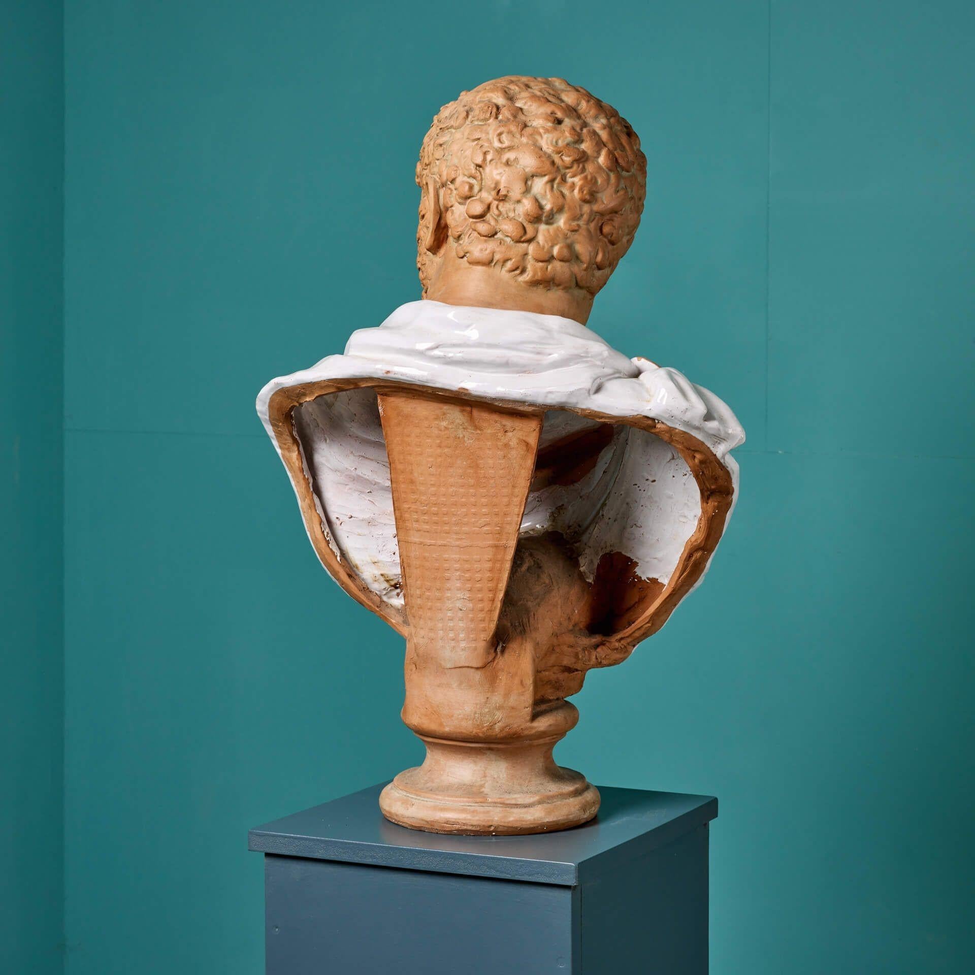 Italian Terracotta Portrait Bust of Caracalla Roman Emperor For Sale
