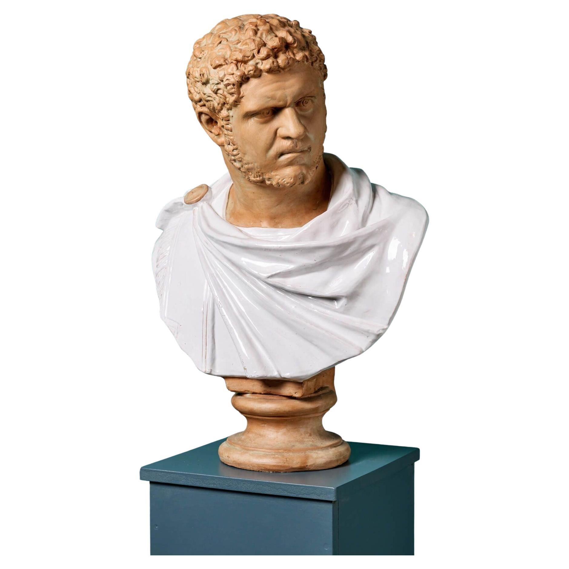 Terracotta Portrait Bust of Caracalla Roman Emperor For Sale