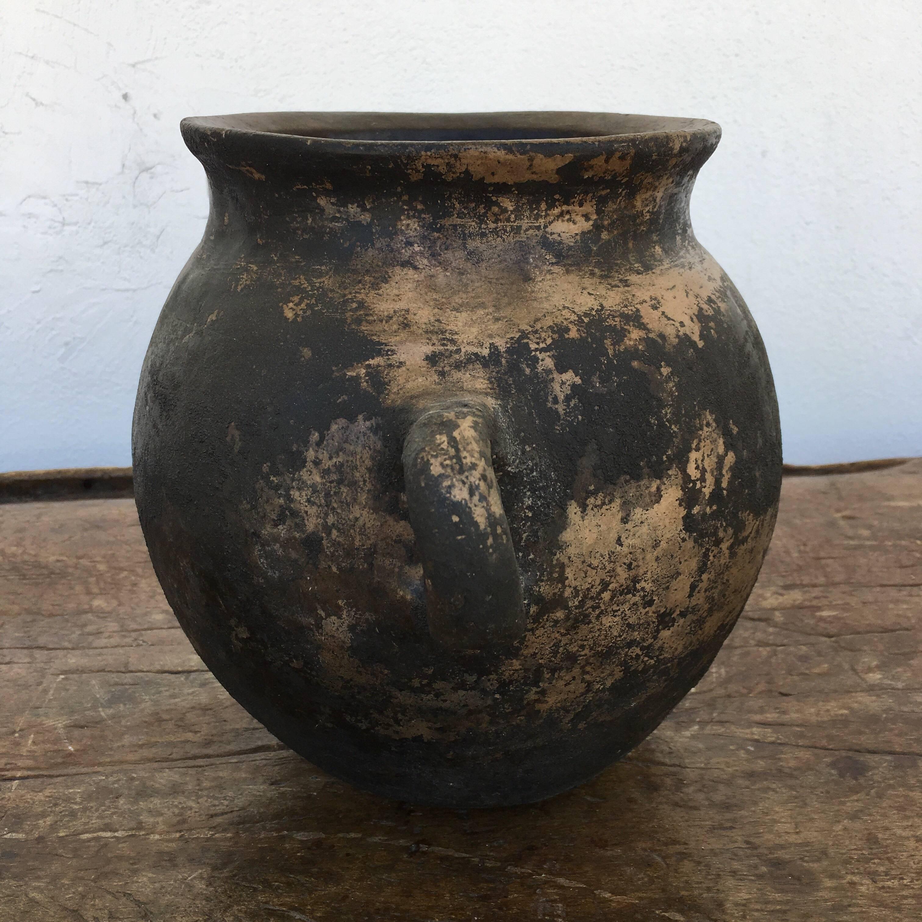Ceramic, blackened vessel from the Popoloca communities of Puebla, Mexico, circa 1970s.