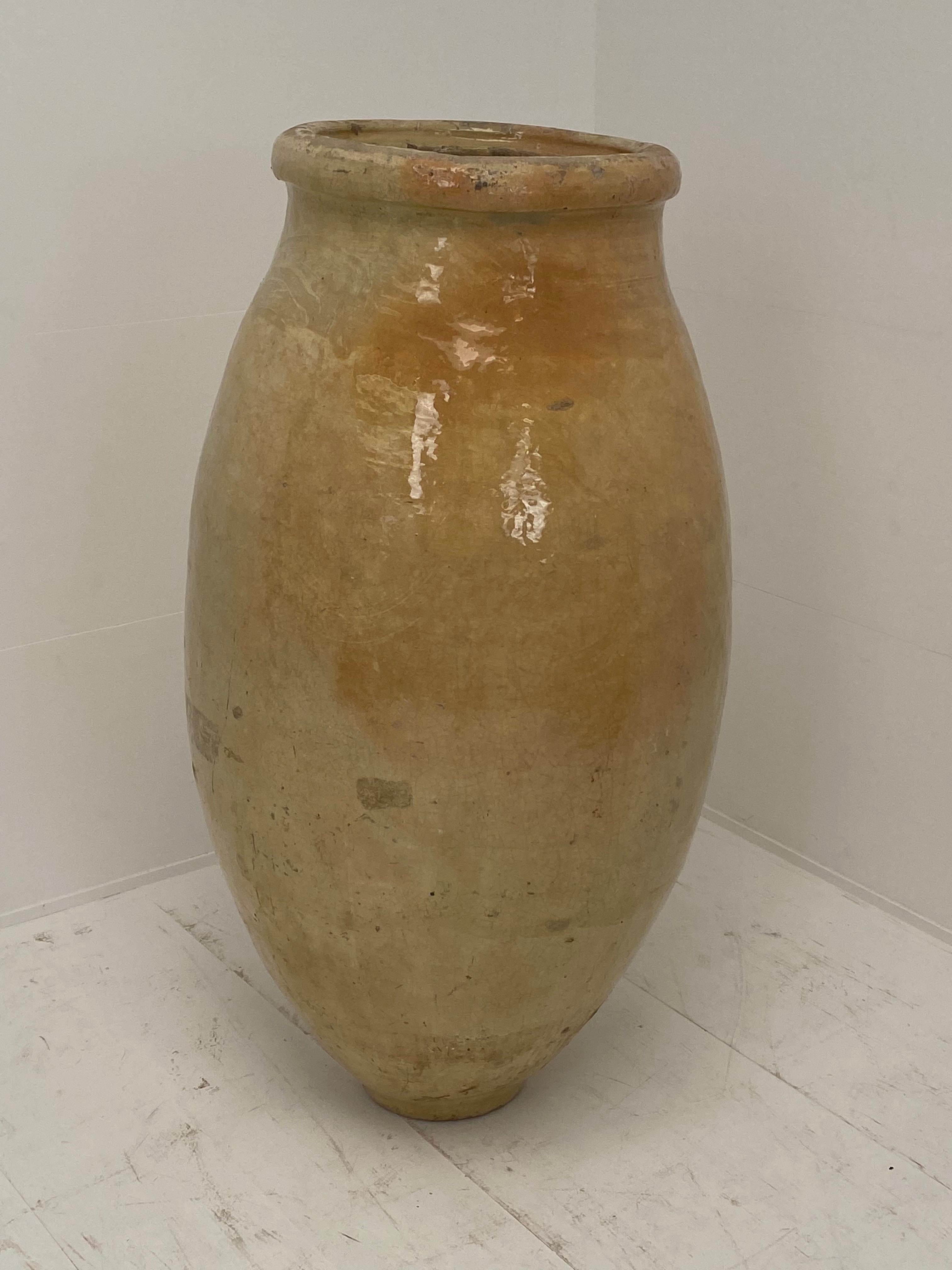 Early 20th Century Large Antique Terracotta Jar on Iron Stand  from Spain
