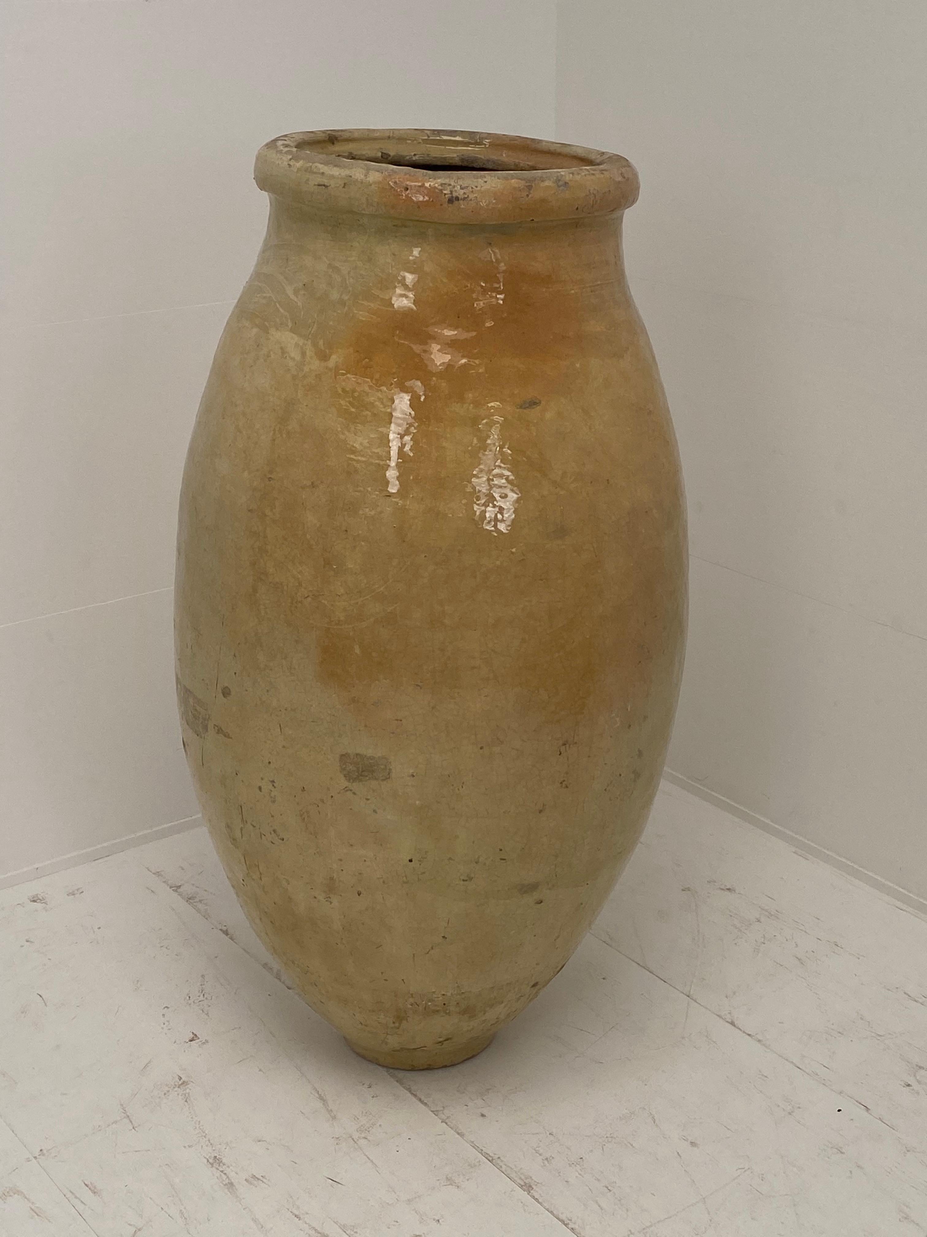 Large Antique Terracotta Jar on Iron Stand  from Spain 1