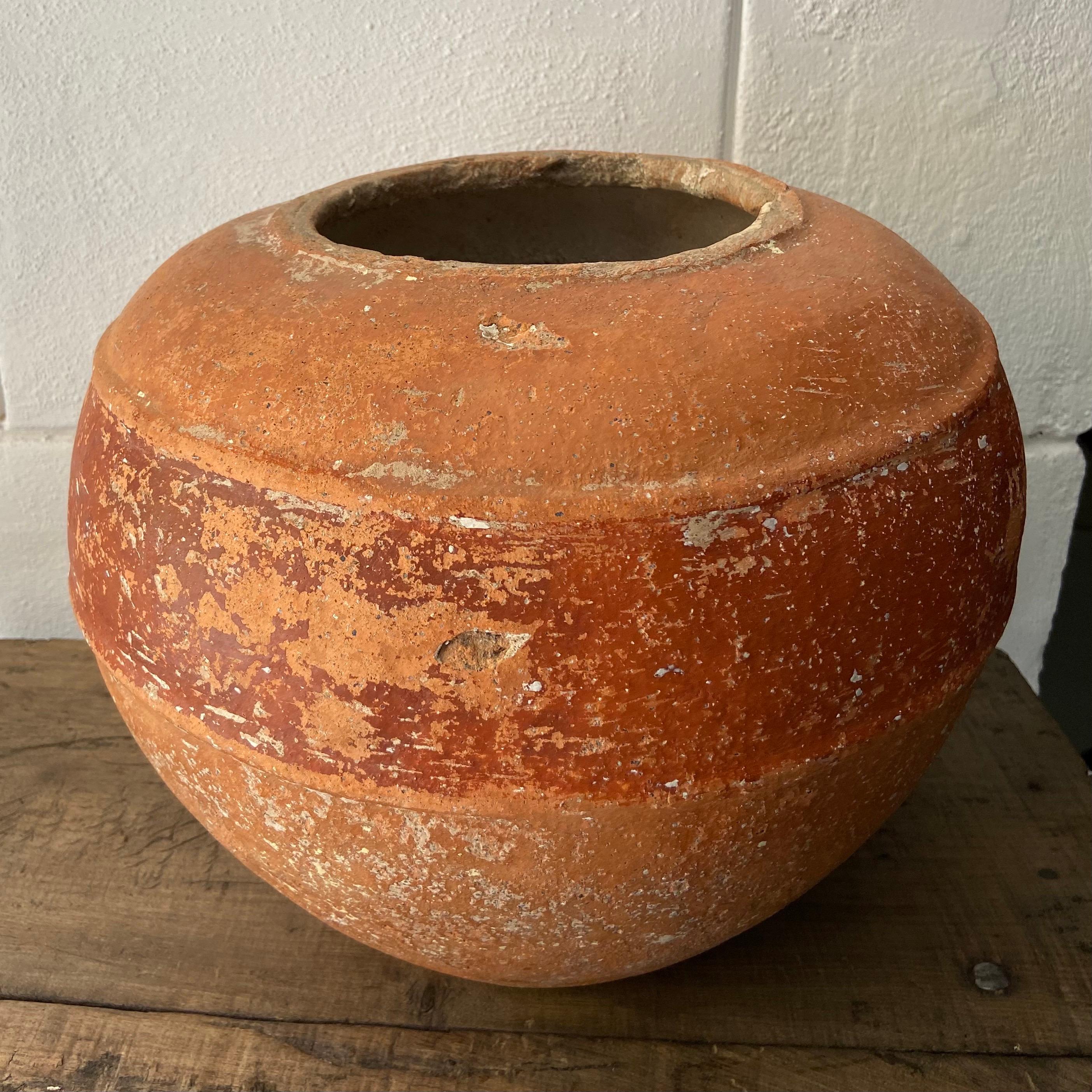 Rustic Terracotta Pot from Yucatan, Mexico, Circa 1930's