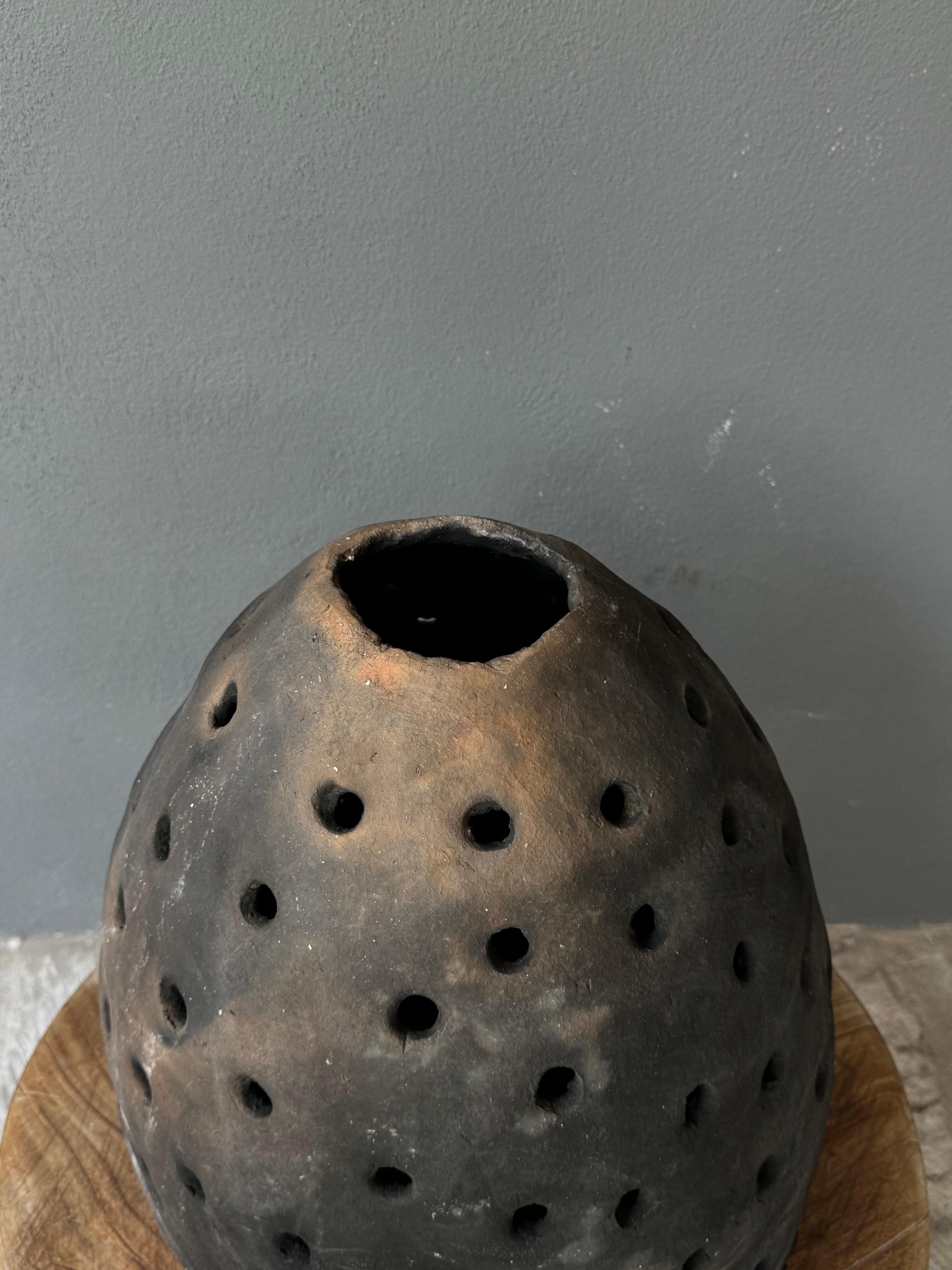 Ceramic Terracotta Primitive Heater From The Northern Sierras Of Puebla, Mid 20th Centur