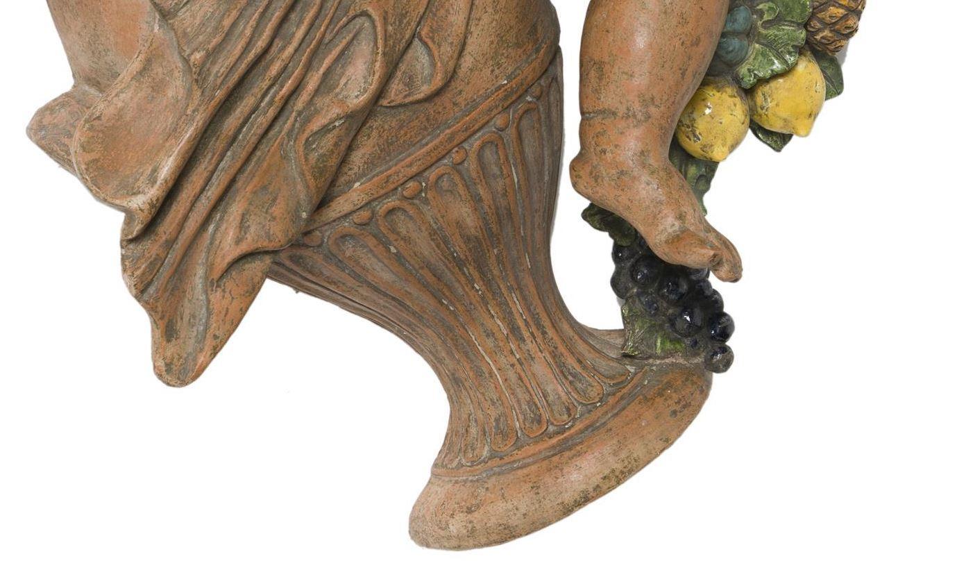 Terrakotta-Patchto-Wandmontierungsplatte, Italien im Zustand „Gut“ im Angebot in Cypress, CA