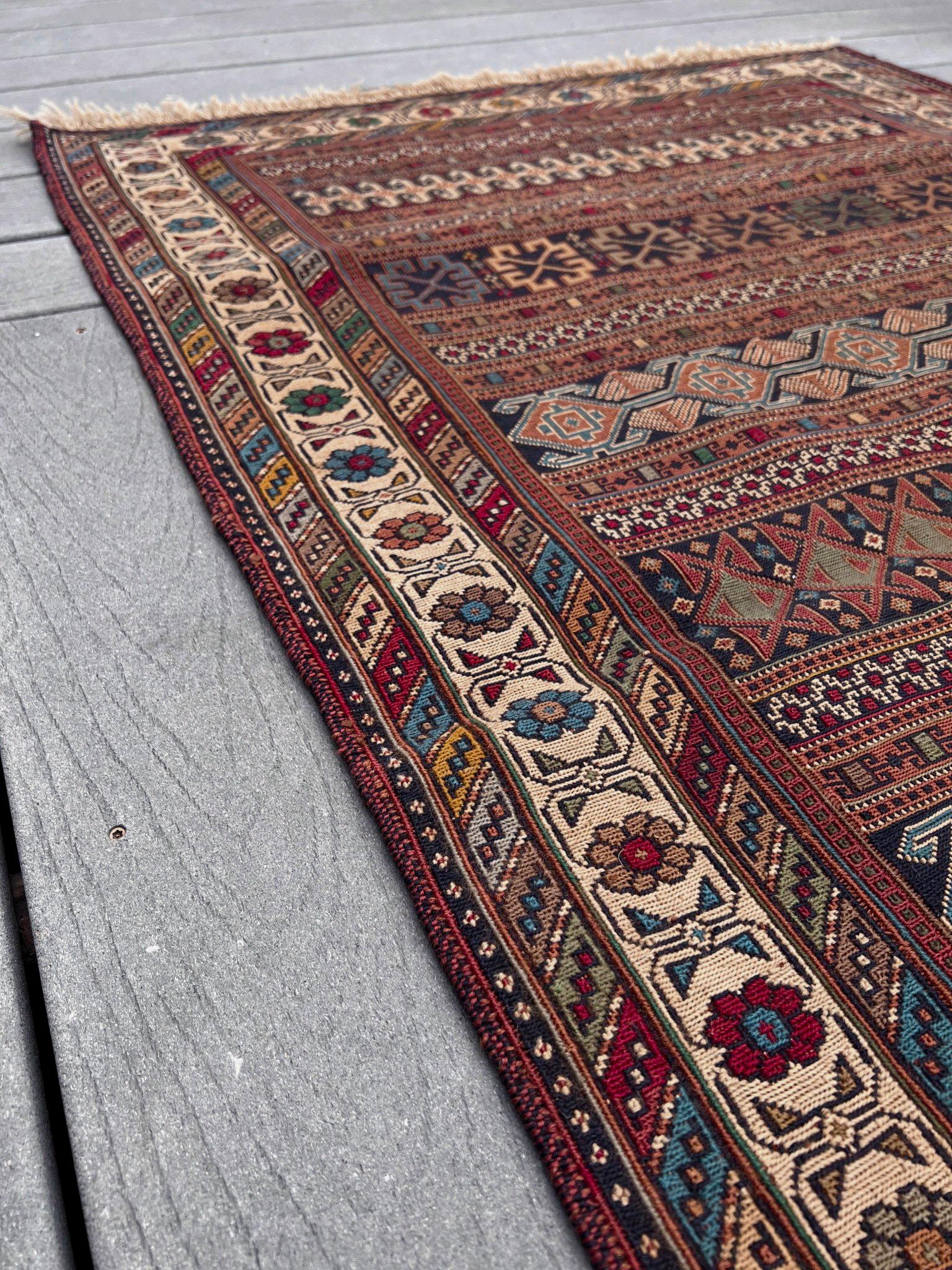 Soumak de terracota Rahrah - Alfombra Persa Vintage / Arte de Pared (3'2 