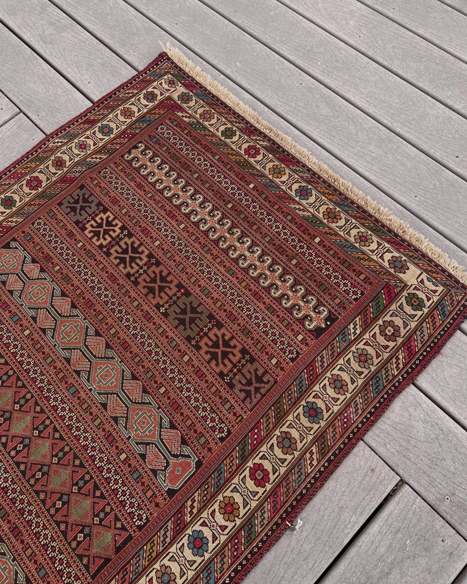 Soumak de terracota Rahrah - Alfombra Persa Vintage / Arte de Pared (3'2 