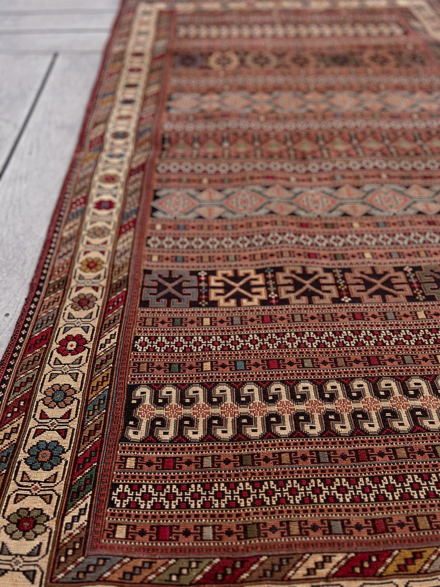 Soumak de terracota Rahrah - Alfombra Persa Vintage / Arte de Pared (3'2 