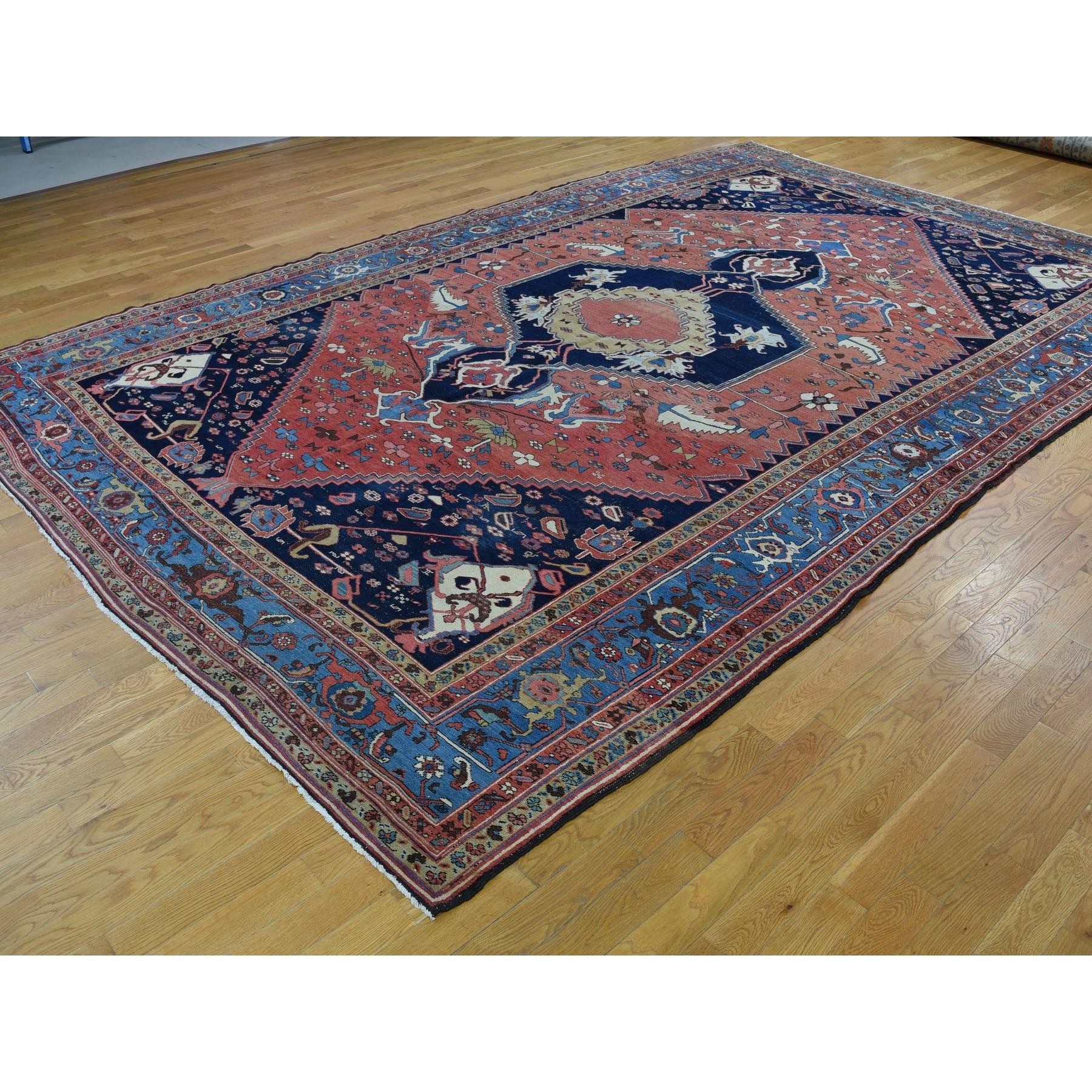 Other Terracotta Red Antique Persian Bakshaish Good Condition Clean Pure Wool For Sale