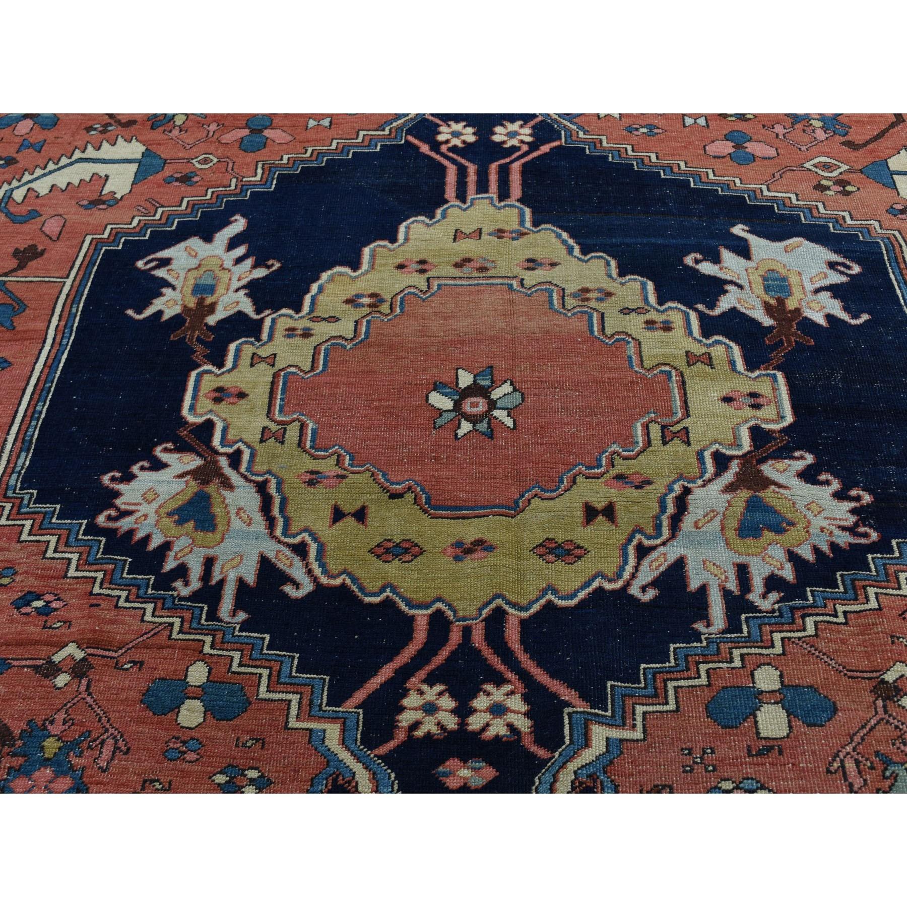 Terracotta Red Antique Persian Bakshaish Good Condition Clean Pure Wool For Sale 2