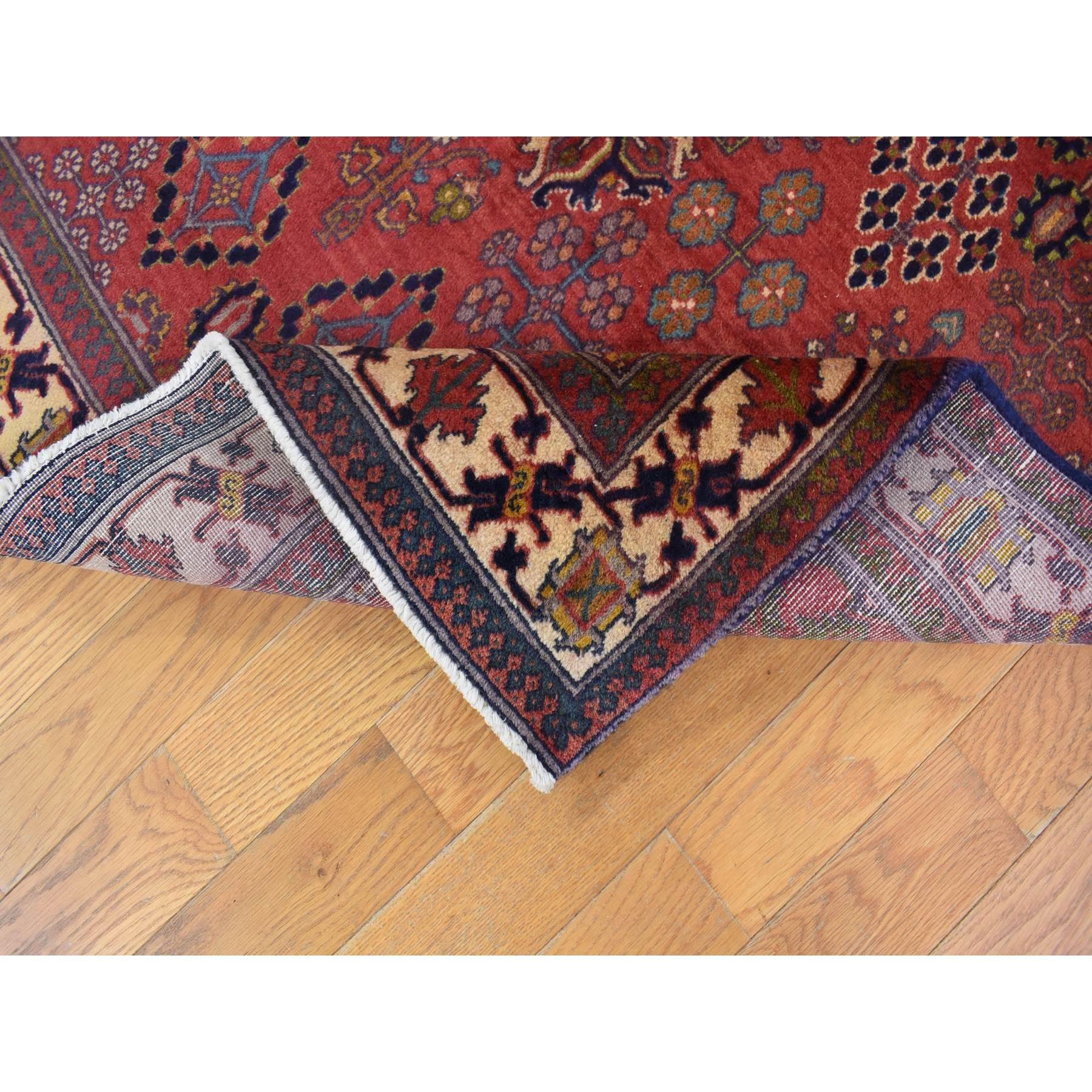 Terrakottaroter, antiker persischer Joshagan-Teppich, Vollflor, reine Wolle, handgeknüpft (Handgeknüpft) im Angebot