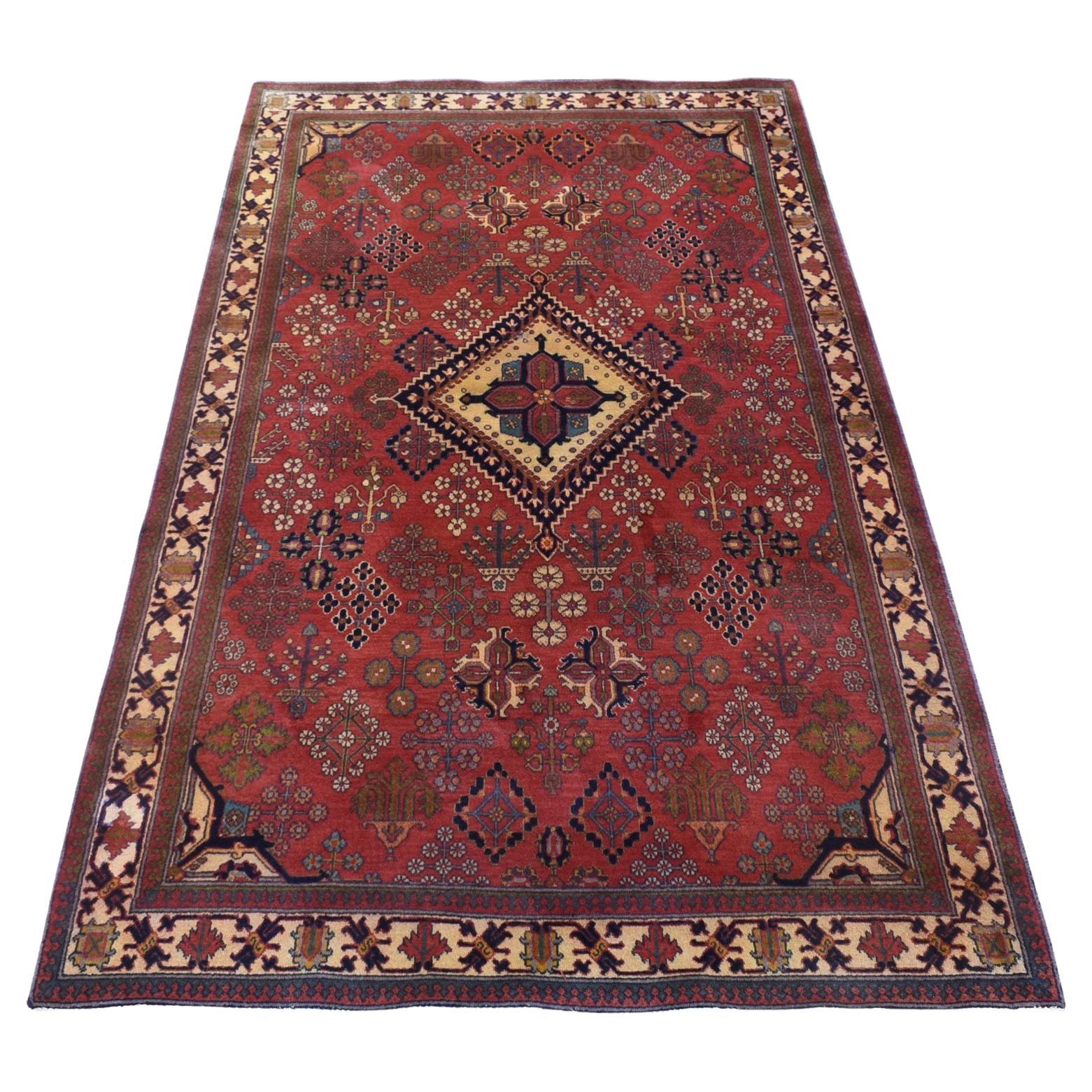 Terracotta Red, Antique Persian Joshagan, Full Pile, Pure Wool Hand Knotted Rug For Sale