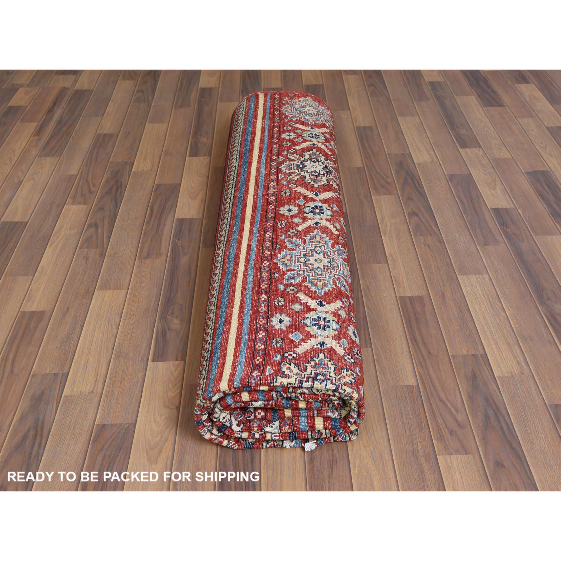 Tapis rouge super Kazak Khorjin Design noué à la main 9'10