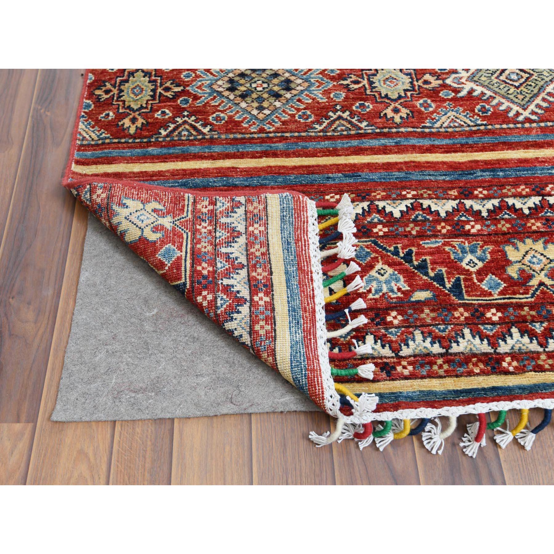 Noué à la main Tapis rouge super Kazak Khorjin Design noué à la main 9'10