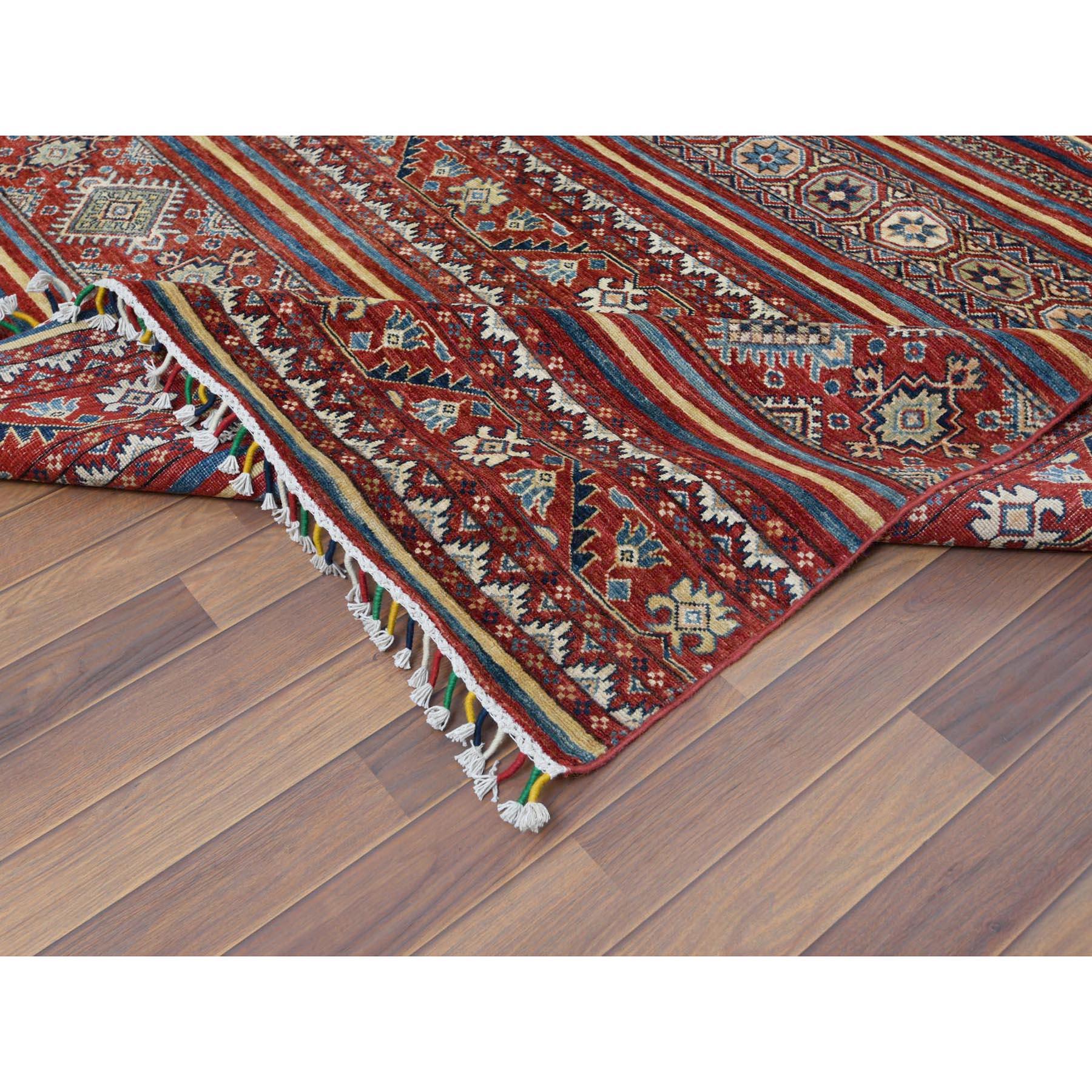 XXIe siècle et contemporain Tapis rouge super Kazak Khorjin Design noué à la main 9'10