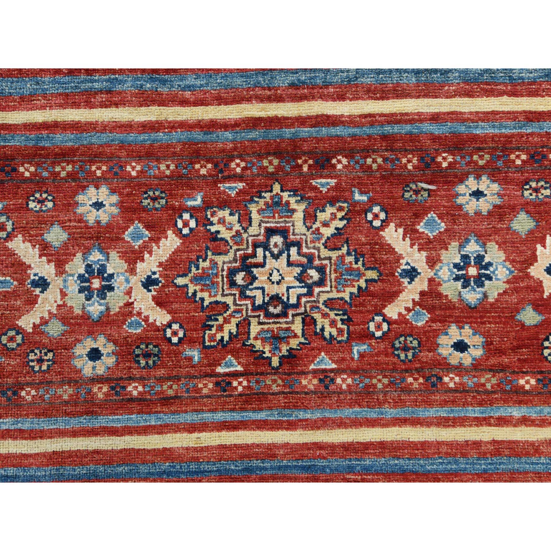 Tapis rouge super Kazak Khorjin Design noué à la main 9'10
