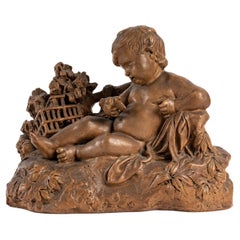 Terracotta Representing a Child and a Bird in the Hand