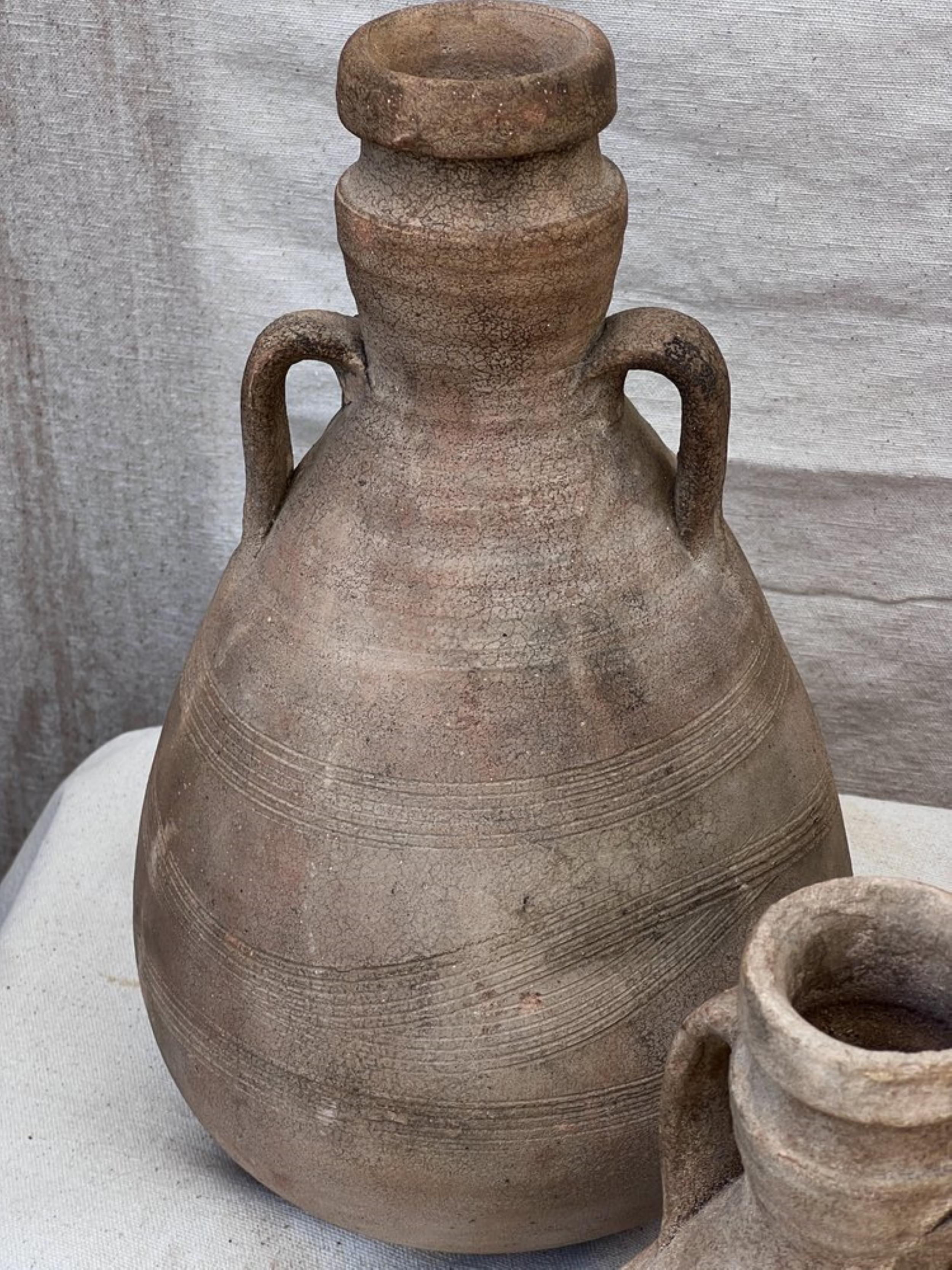 Classical Roman Terracotta Roman Pottery (Set of 3) For Sale
