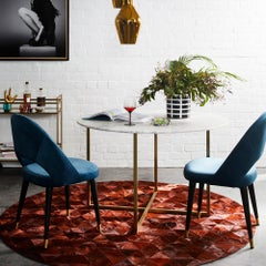 Terracotta Round Trilogia Customizable Cowhide Rug Large