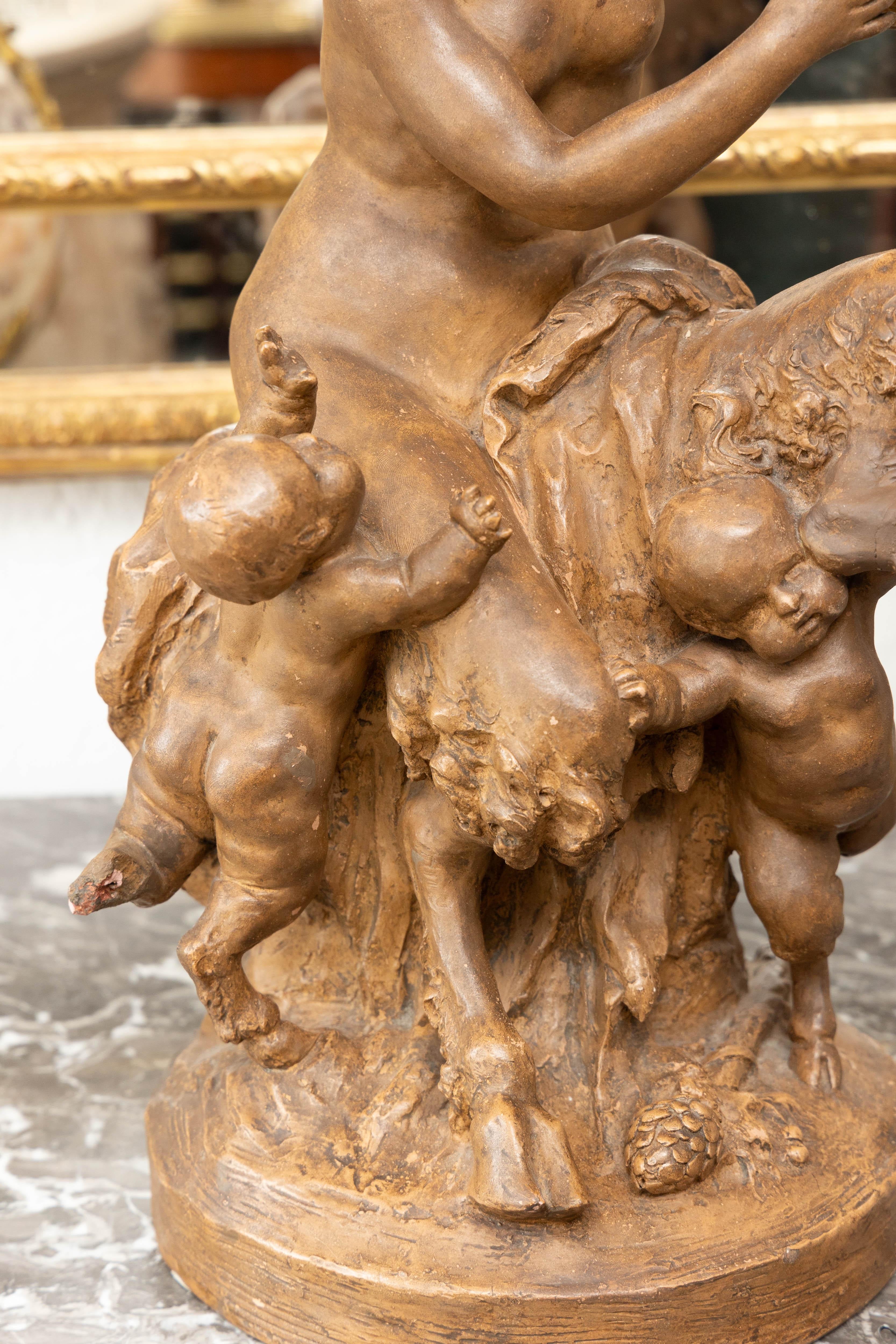 Terrakotta-Skulptur apres Clodion (Französisch) im Angebot