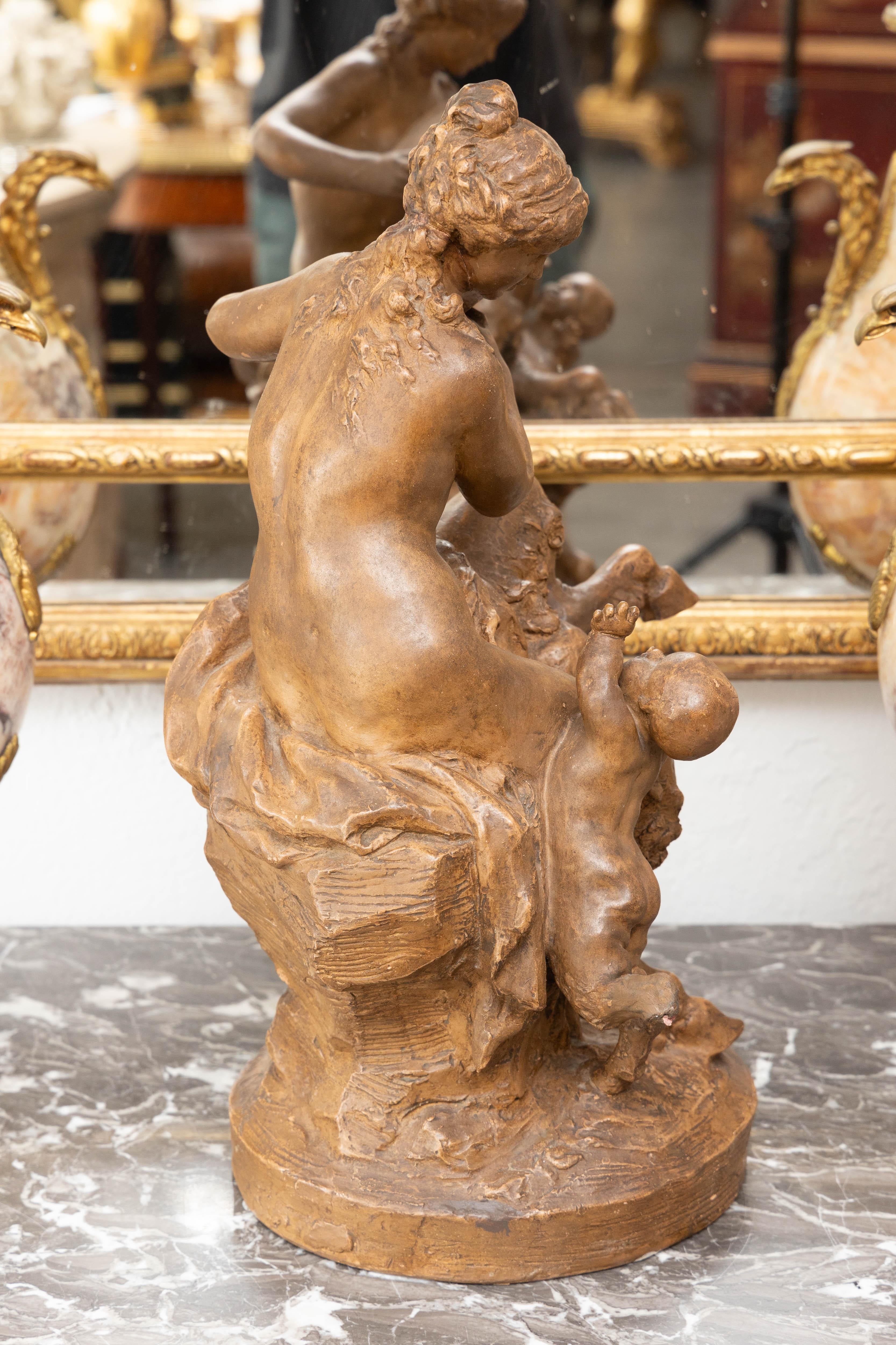 Terracotta Sculpture apres Clodion In Good Condition For Sale In WEST PALM BEACH, FL