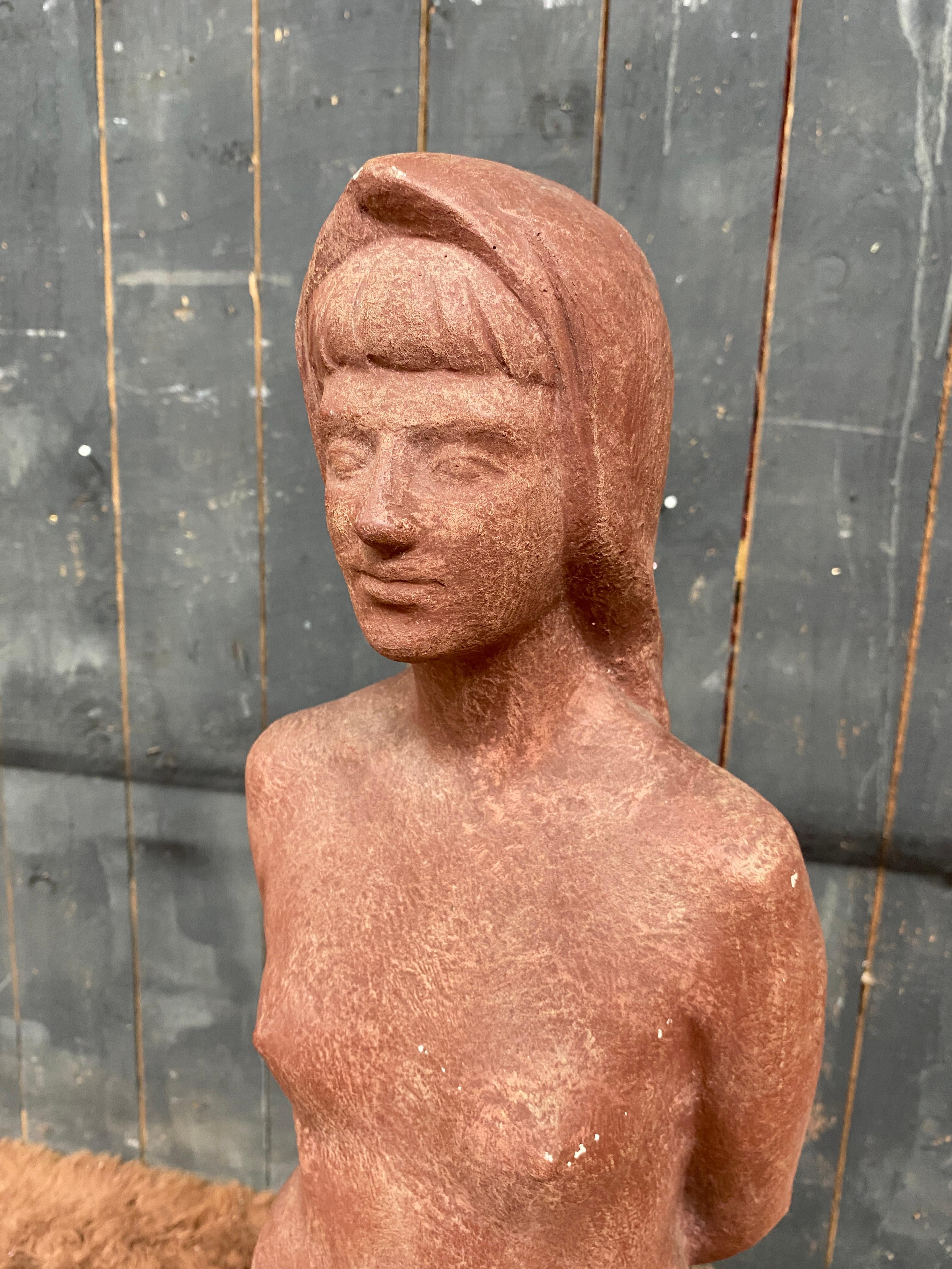Escultura de terracota, atribuida a Perugini Mario, hacia 1960 en venta 3