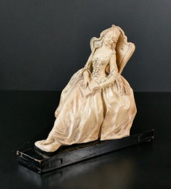 Terrakotta-Skulptur von Arturo Pannunzio, schlafende Dame, Italien, 1940