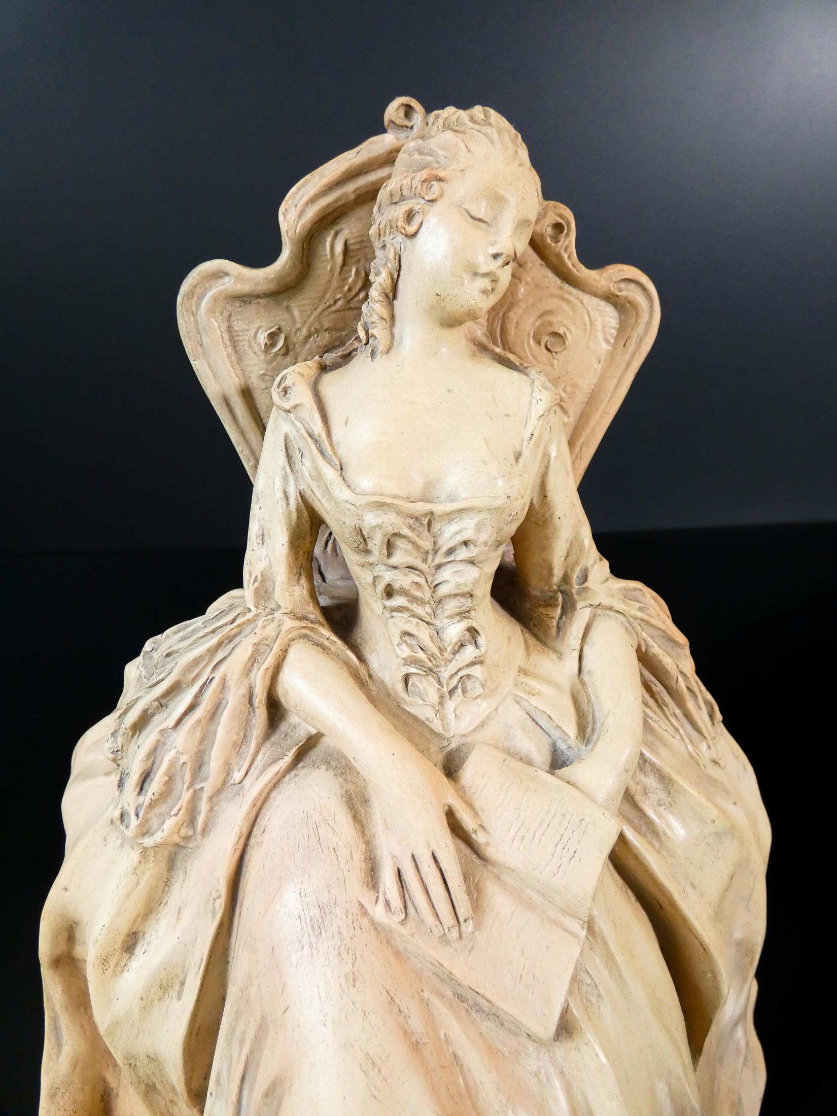 Terracotta Sculpture by Arturo Pannunzio, Sleeping Lady, Italy, 1940 In Good Condition For Sale In Torino, IT